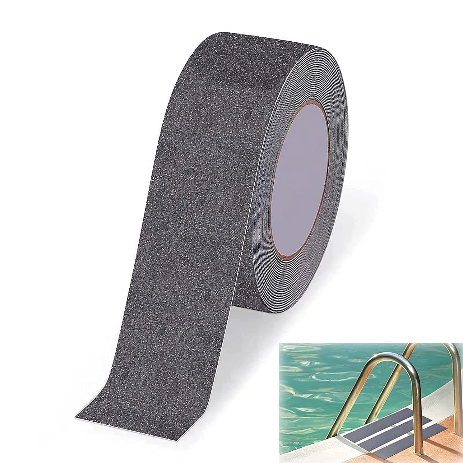 – SYOSI Anti-Slip Grip Tape for Stairs, High Grip Black Safety Sticker for Indoor/Outdoor Traction, Waterproof (1 Roll, 2 Inch x 16.4 Feet)