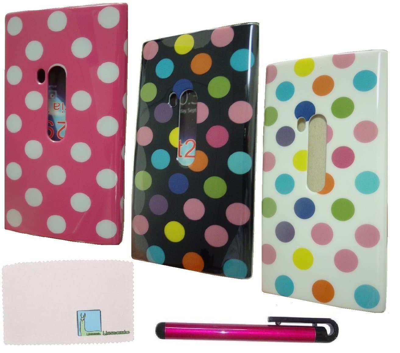 Nokia Lumia 920 Case Cover, Set of 3 Cute Dot Pattern Slim TPU Gel Case Cover for Nokia Lumia 920