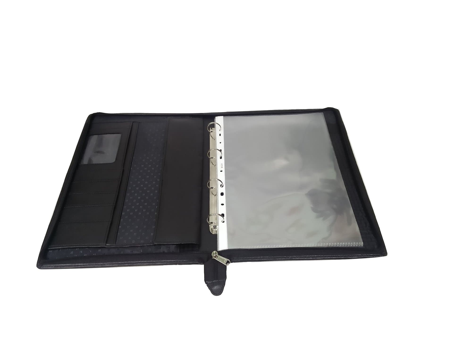 essartEssart (Sarvika) PU Leather 38.00cm Document Holder File/Executive File/Certificates File/Essart Document File in Files and Folders/Certificate Holder/Pad-Folio with Zipp Closure – Black