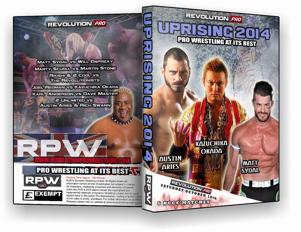 Kazuchika OkadaOfficial RPW - Revolution Pro Wrestling Uprising 2014 Event DVD (Okada, Sydal, Aries, 2 Cool)