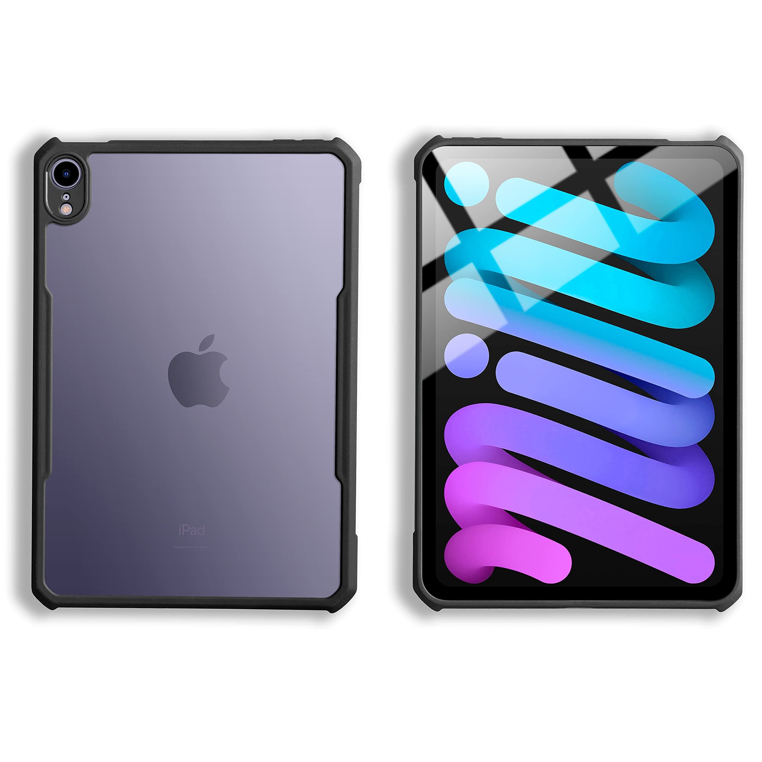 for iPad mini 7 A17 Pro Case, for iPad mini 7th/6th Generation Ultra Thin (2024/2021) Matte Back Clear Case, Flexible TPU, Absorbs Shock, Lightweight, Thin (Black)