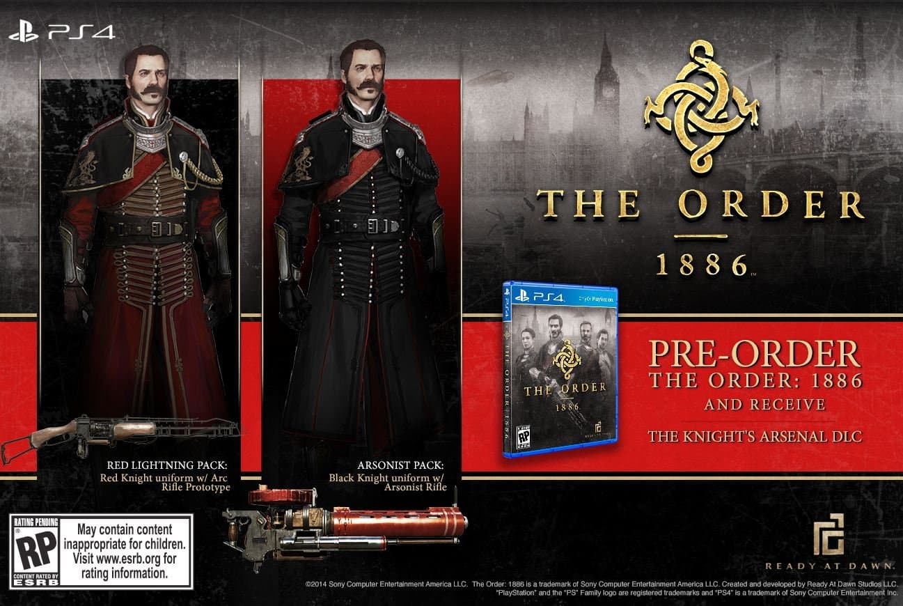 The Order: 1886 exclusive DLC The Knights Arsenal for PS4