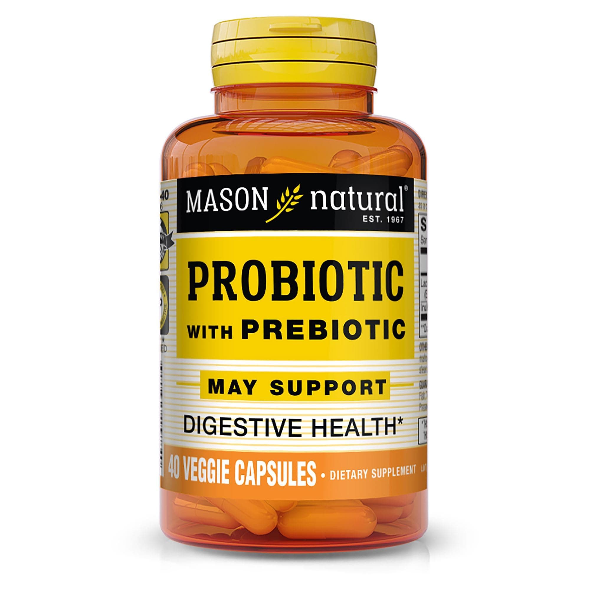 Mason Natural, Prebiotic Formulated Probiotics, 40 Veggie Capsules