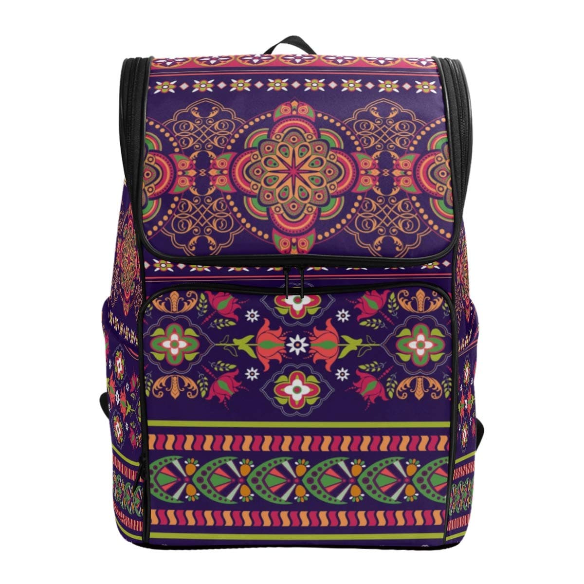 Backpack School Bag Laptop Travel Bags Vintage Bohemian Turkish Mandala Striped Floral Flowers for Kid Boy Girl Women Men