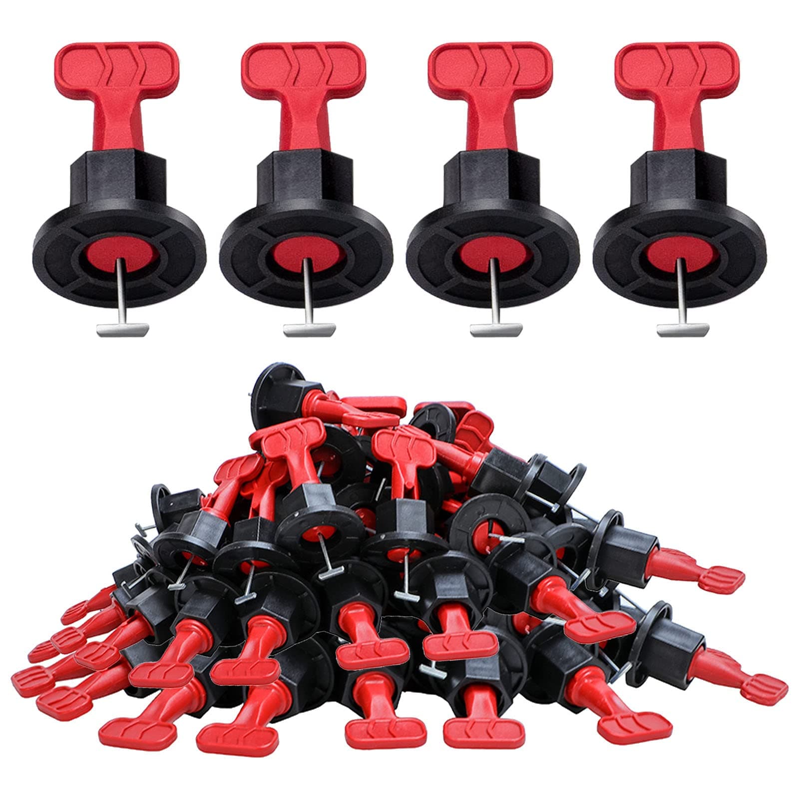 Tile Leveling System Kit 100pcs Tile Leveler Spacers, 2 Special Wrenches, 10 T-pins