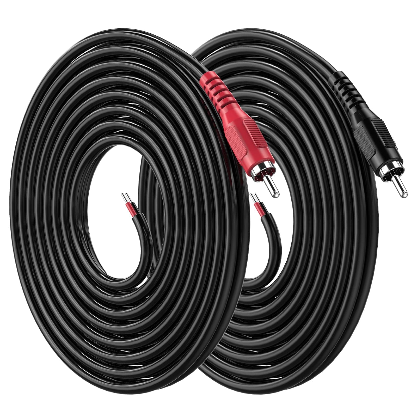 RCA to Speaker Wire, 18AWG 2 Pack 6ft RCA Male Plug Adapter to Bare Cable Open End, UIInosoo Audio Cable, Red and Black