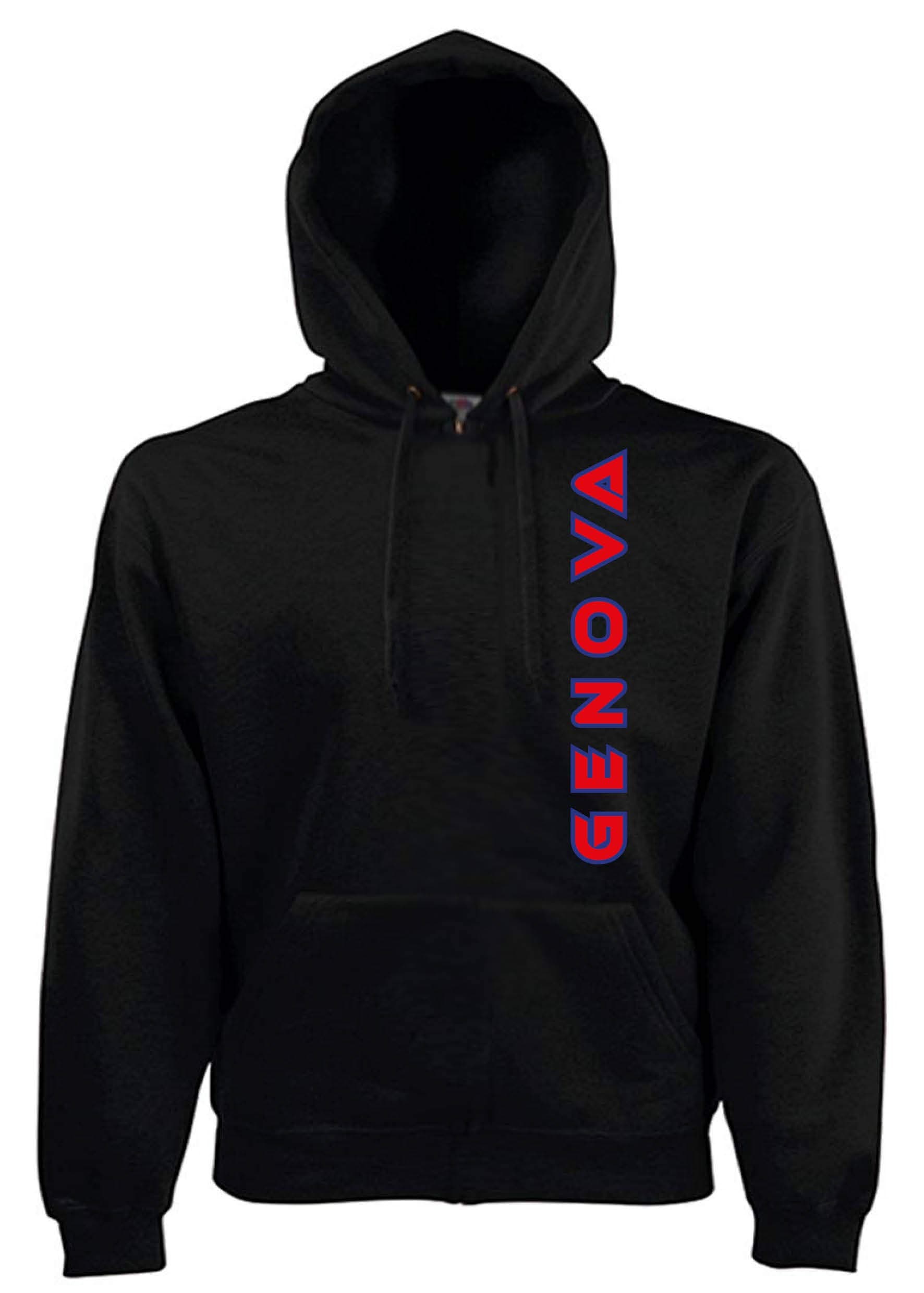 Tipolitografia GhisleriTypolythography Ghisleri Black Sweatshirt Hooded Pocket Genoa Man Woman Fans Football Size M (for sizes S M L XL XXL send a Message After order – See Table