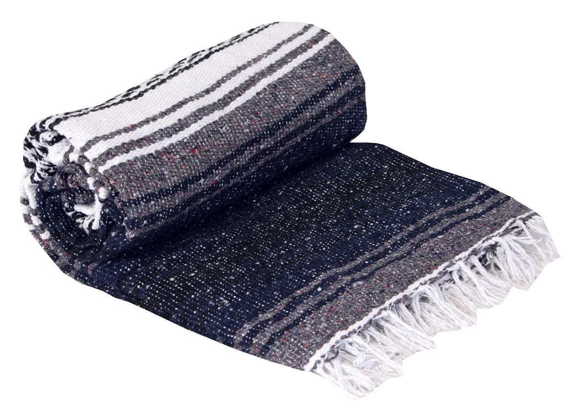 Canyon Creek Authentic Mexican Yoga Falsa Blanket (Dark Blue)