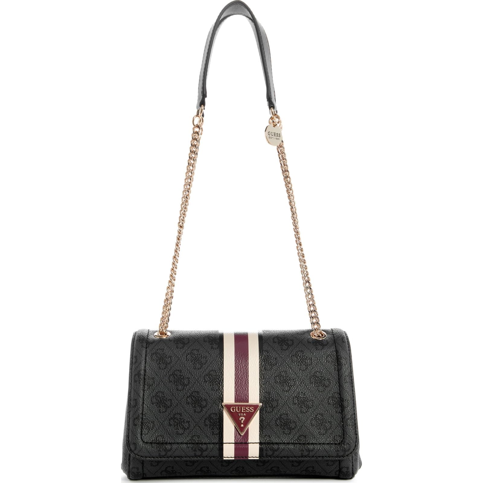 GUESS Womens Noelle Convertible Crossbody Flap Bag Handbag