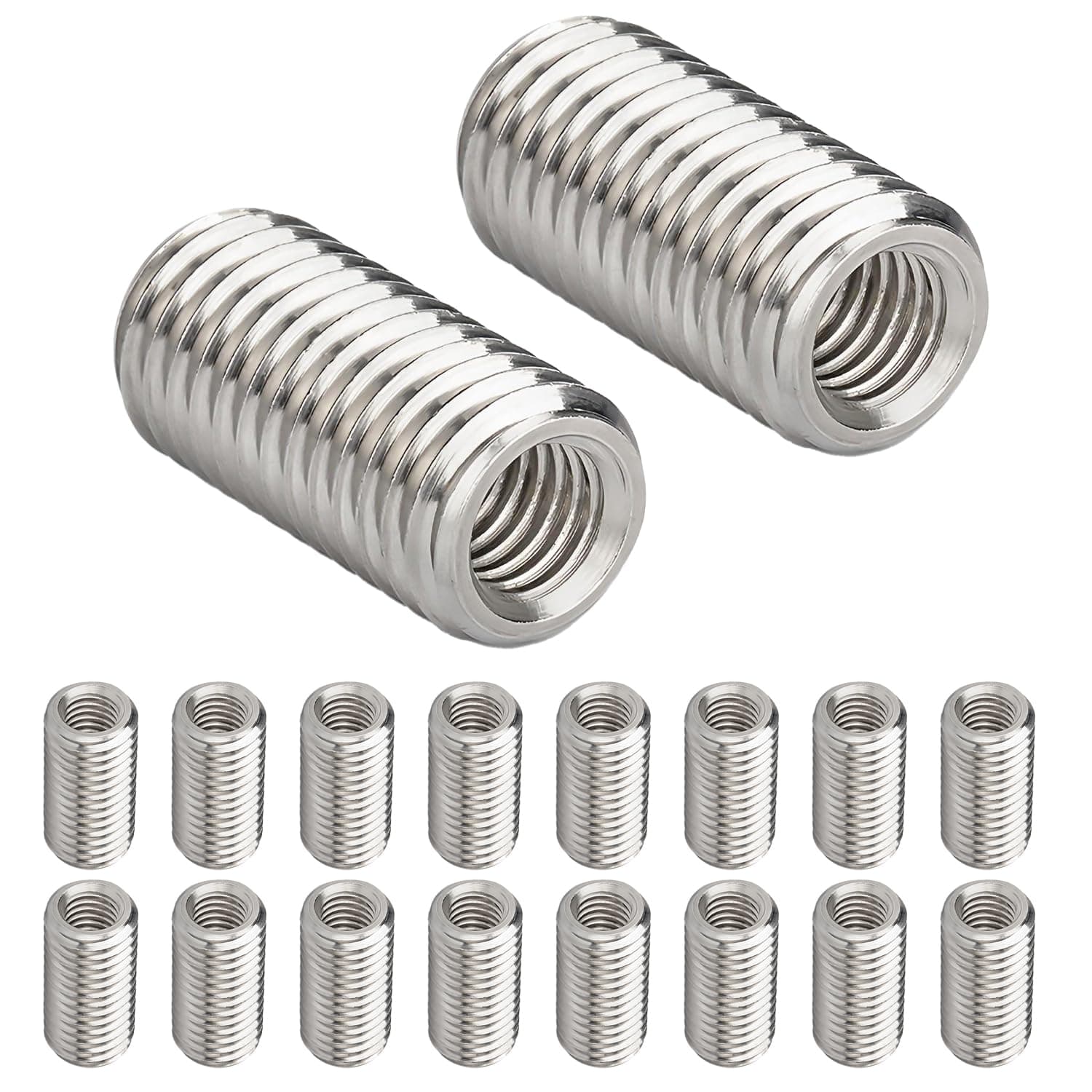 20 PCS Threaded Sleeves, Threaded Repair Insert Nut, M8 x 10mm Male to M4 x 10mm Thread Female Thread Inserts, Thread Reducing Nuts