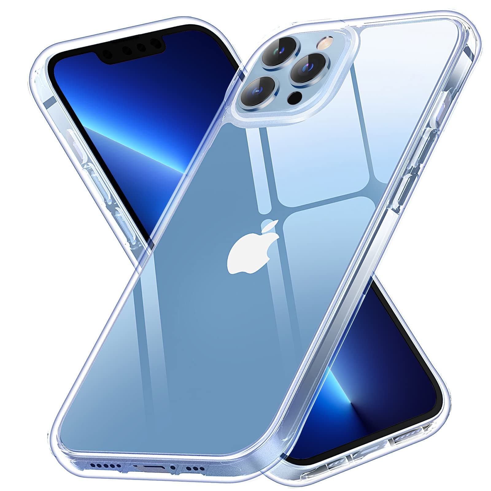 Clear Designed for iPhone 13 Pro Max Case, [Never Yellow] [Shockproof Mil-grade Protection] Protective Bumper Hard PC Phone Cases, Thin Slim Fit Cover, Clear