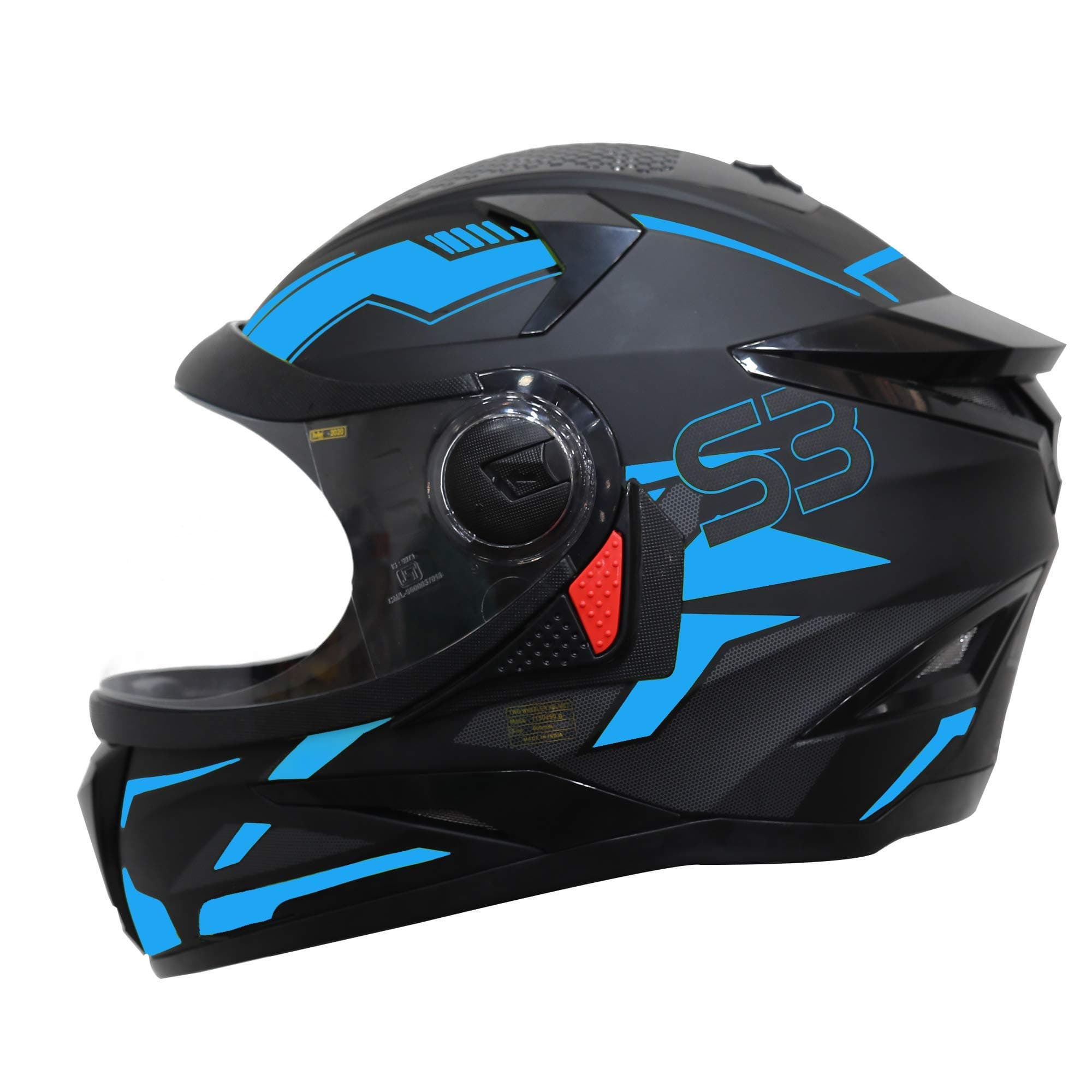 Steelbird SBH-17 Terminator Full Face Graphic Helmet in Glossy Fluo Finish with Clear Visor