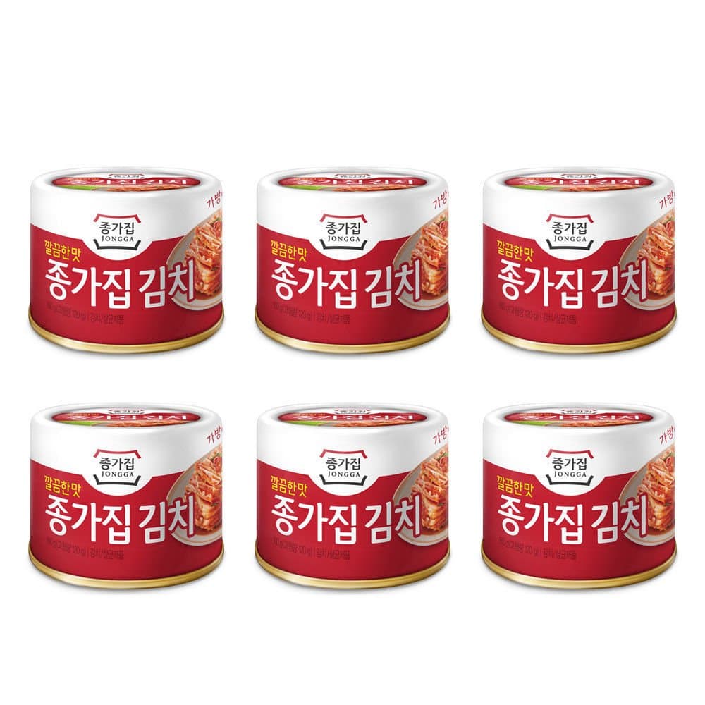 [JONGGA] Cabbage Kimchi Can 5.64oz(160g) / Canned Kimchi / Korean Spicy Food / count (6)