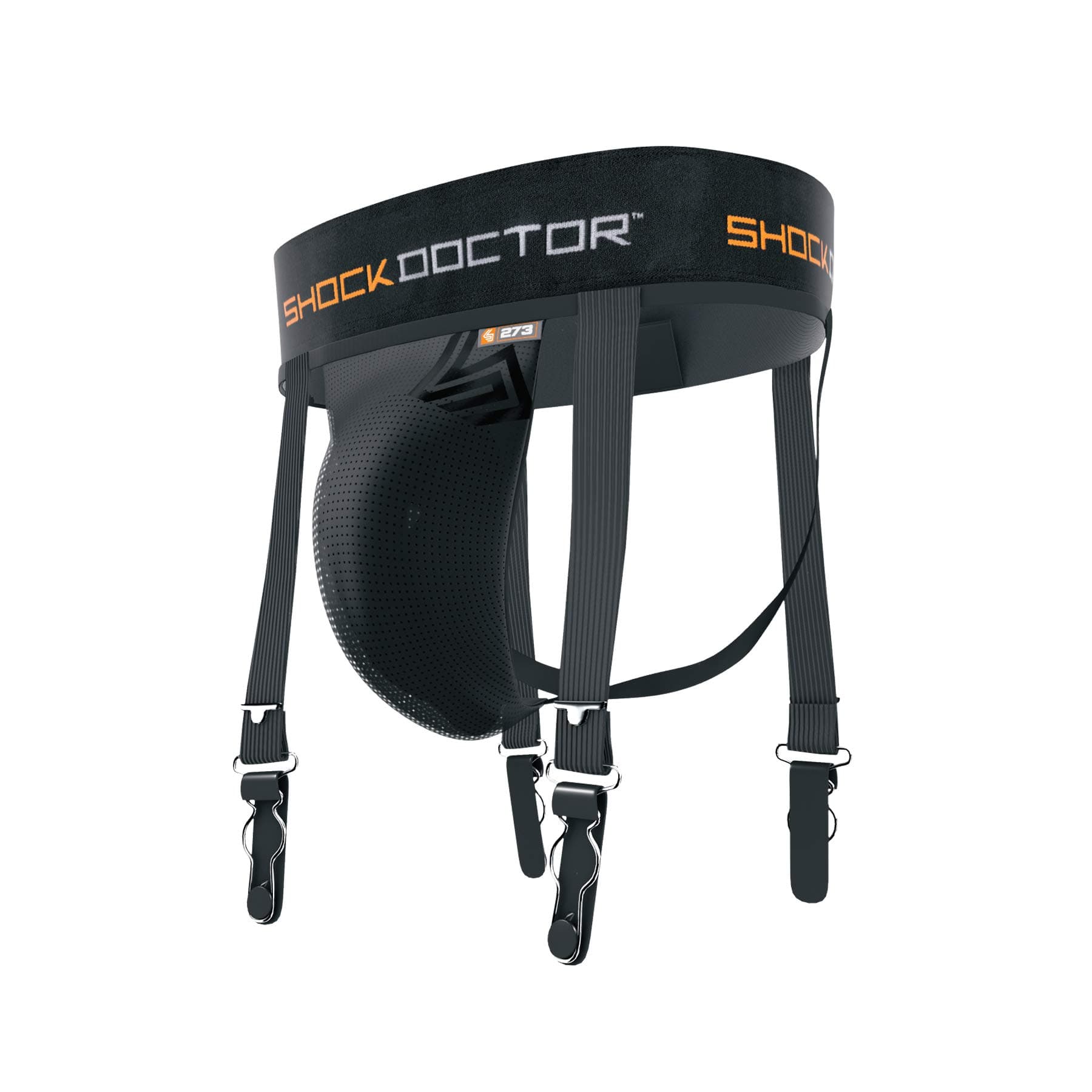 Ultra Hockey Garter/Supporter with Cup Pocket (Black, Adult Large)