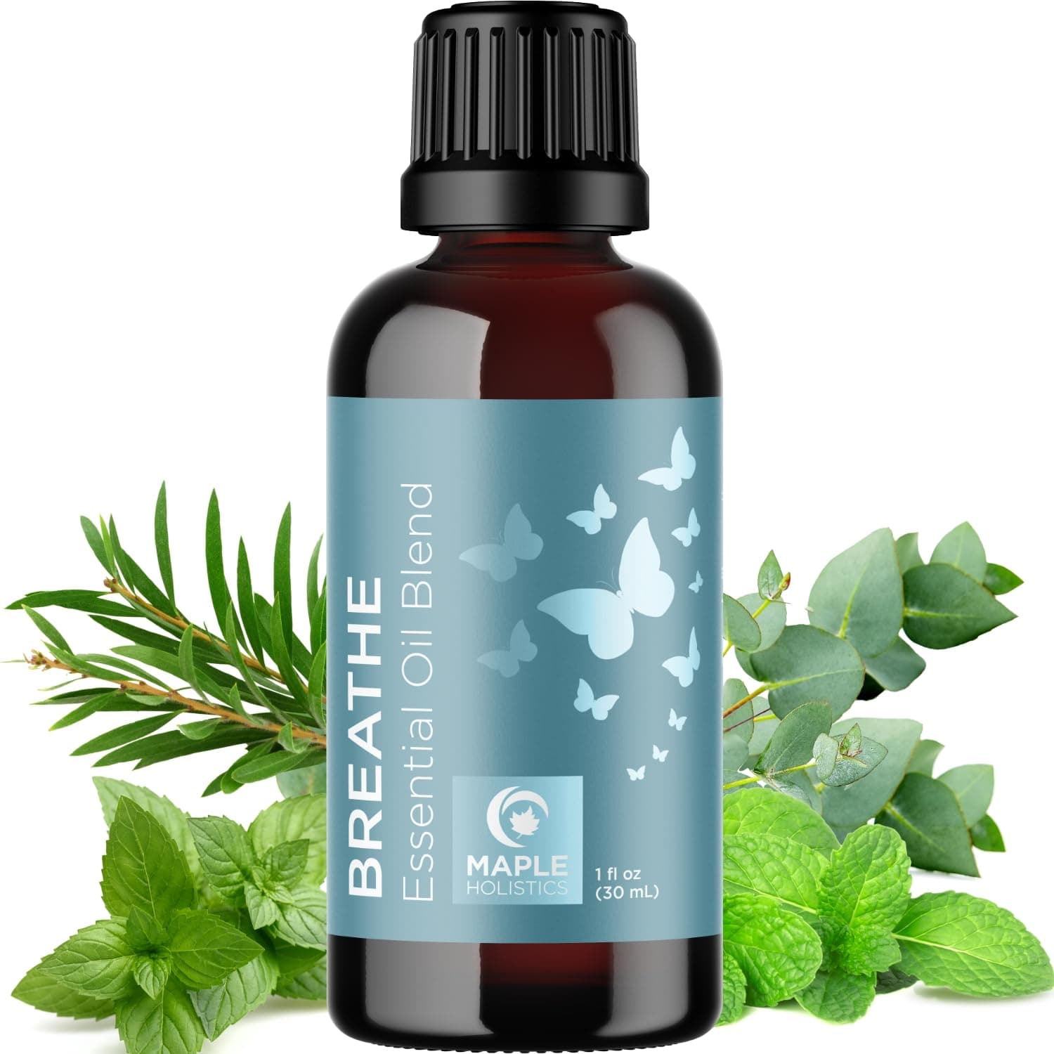 Breathe Essential Oil for Diffuser - Invigorating and Refreshing Breathe Essential Oil Blend with Eucalyptus Peppermint Tea Tree and Mint for Diffusers for Home and Shower Aromatherapy (1 Fl Oz)