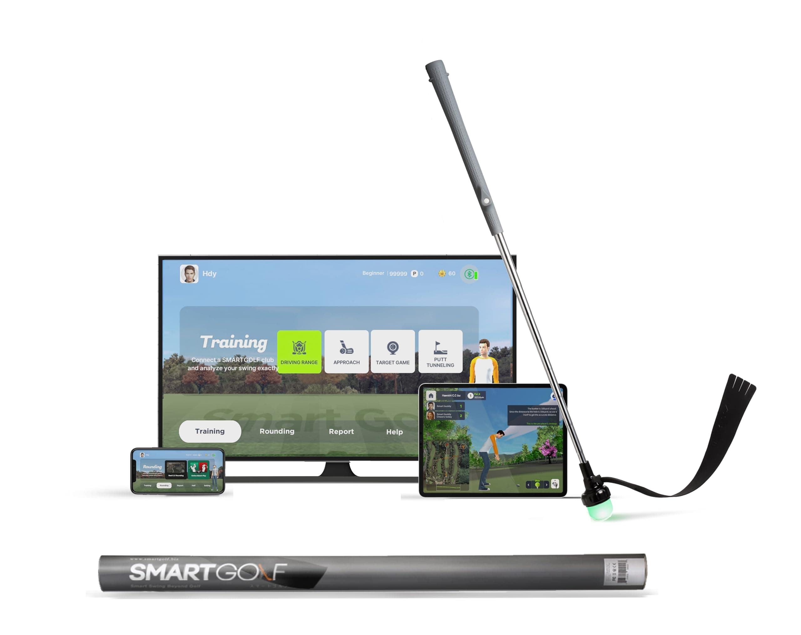 SMARTGOLF AI Analyzer(2023 Version)| Mobile Golf Simulator, Accurate Swing Analysis and AI Coaching Response with Training Club. PGA Pros edorsed Accuracy and Recommend. Global 500 Golf Courses