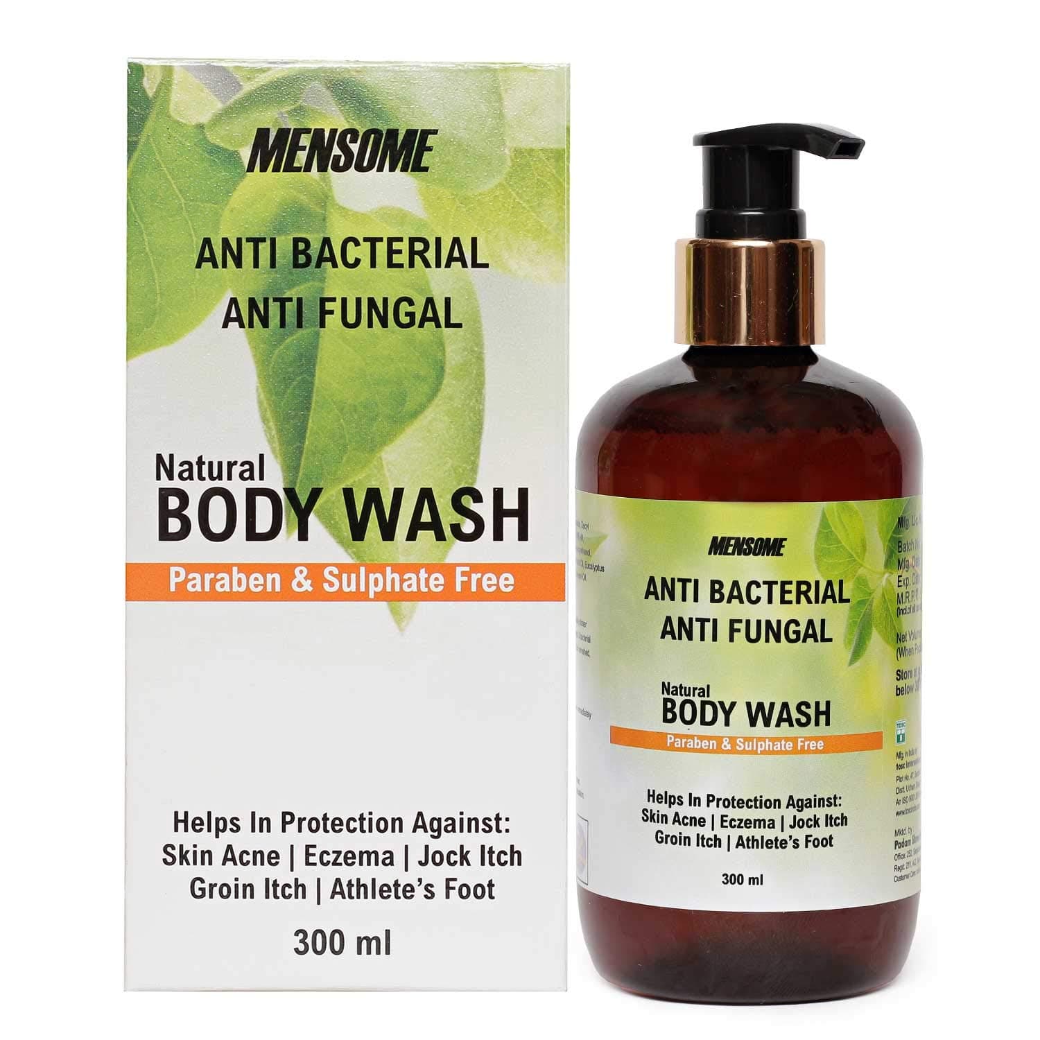 MENSOME Natural Anti Bacterial & Anti Fungal Body Wash Gel, Chemical Free, Men & Women In 300 Ml