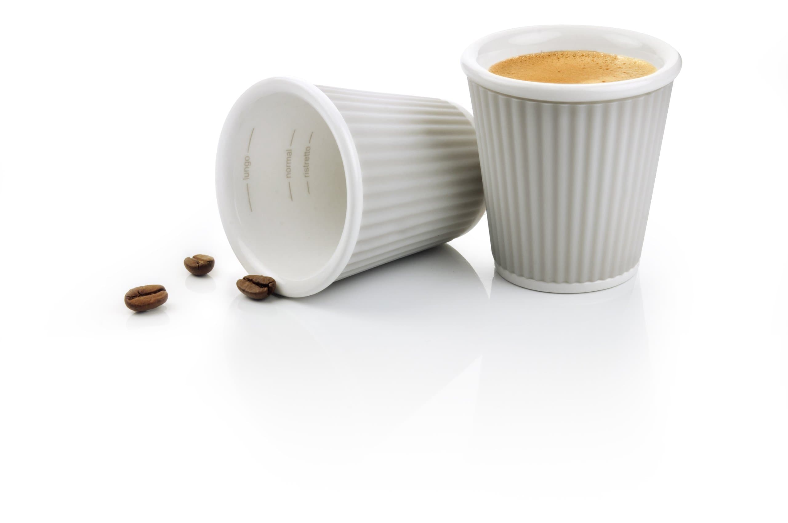 Porcelain/Silicon Beakers, Set of 2, 100 ml - Light Grey