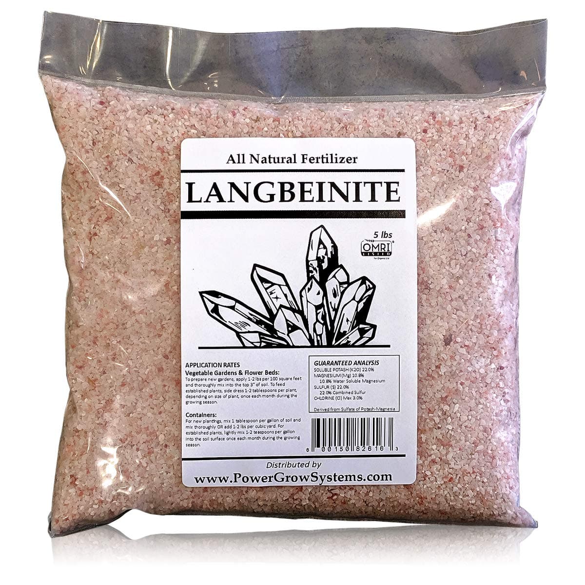 LANGBEINITE - Sulfate of Potash Magnesia (K-MAG) Organic Fertilizer 0-0-22 (5 pounds)