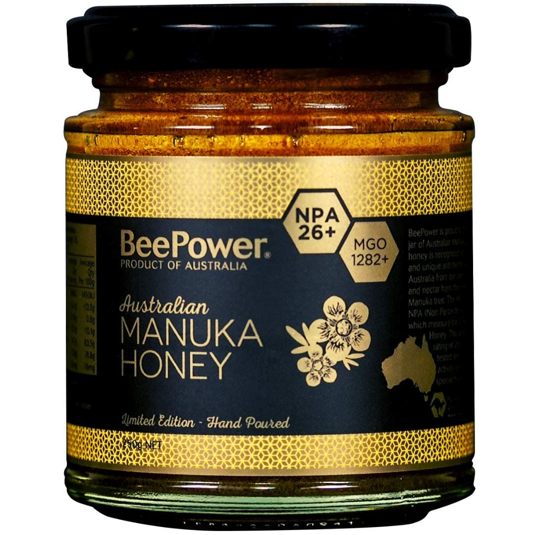 BeePower Manuka Honey MGO 1282+ Hand Poured Limited Edition NPA 26+ Honey 250g (8.8 Oz)