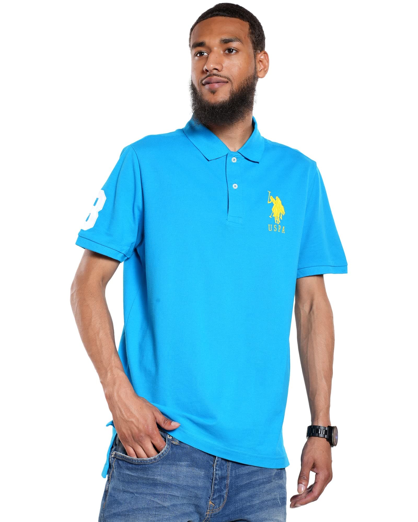 Mens Solid Pique Polo Shirt