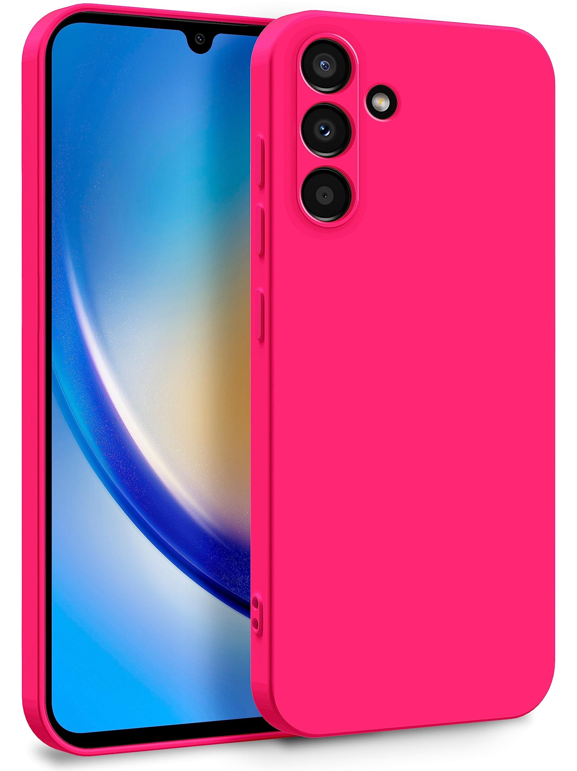 MyGadget TPU Case for Samsung Galaxy A34 5G - Cover Dual Layer with Camera Protection | Inner Lining - Soft Touch Rubber & Anti-Scratch Shell Pink