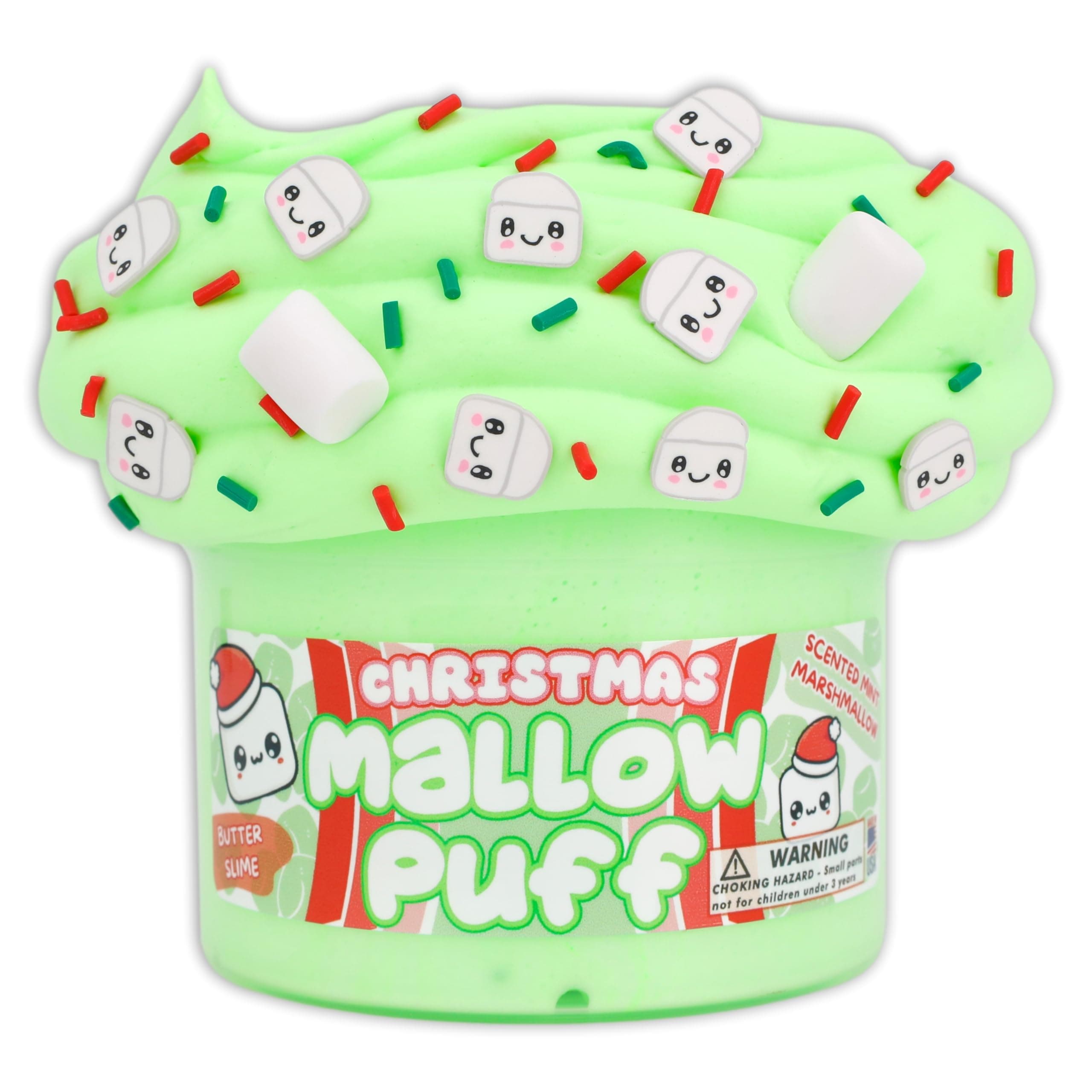 Christmas Mallow Puff - Butter Textured Slime - Handmade in USA - Dope Slimes - Green