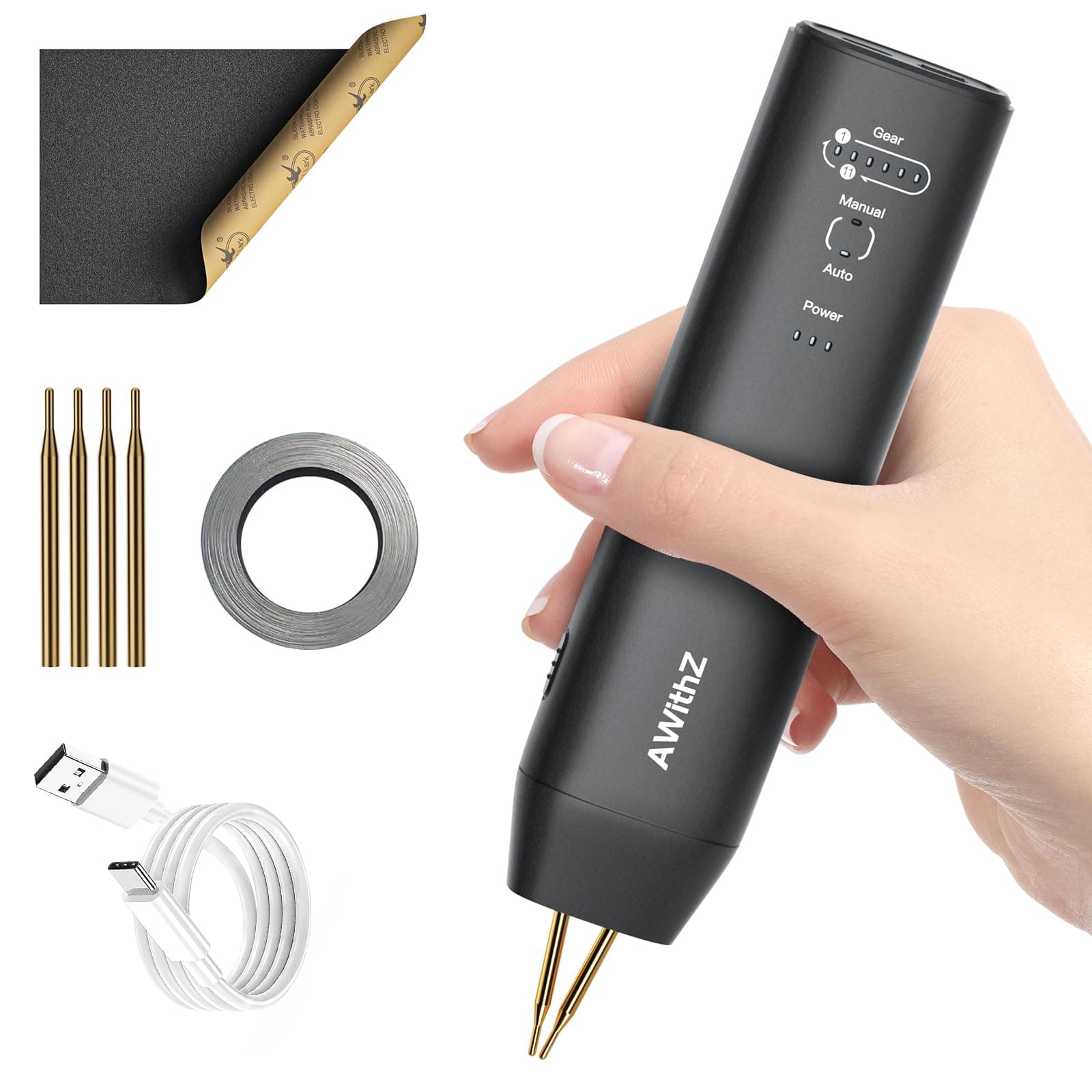 Battery Spot Welder, Handheld Spot Welder 11 Gear Adjustable, Automatic and Manual Modes Battery Welder for 18650 Battery, Welding Nickel Sheets, Iron, Stainless Steel (2M Nickel)