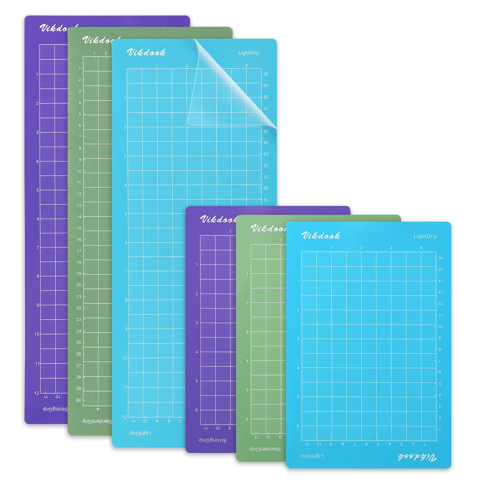 Cutting Mat for Cricut Joy 4.5” X12” 4.5”X6.5” Variety Grip Sticky Cutting Mat Pack Blue Light Grip Green Standard Grip Purple Strong Grip 6 Mats Pack