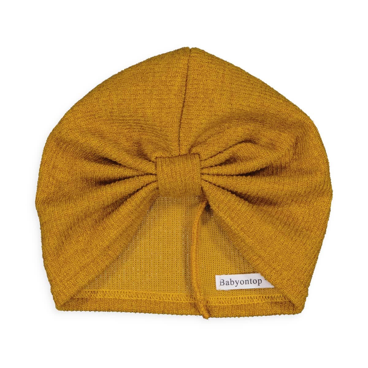 BABYONTOP AKKO Rosa French Brand Baby Girl Turban Headband Newborn Baby Hat Maternity Newborn Baby Girl Newborn, Off-White (XS (0-3M), Mustard)