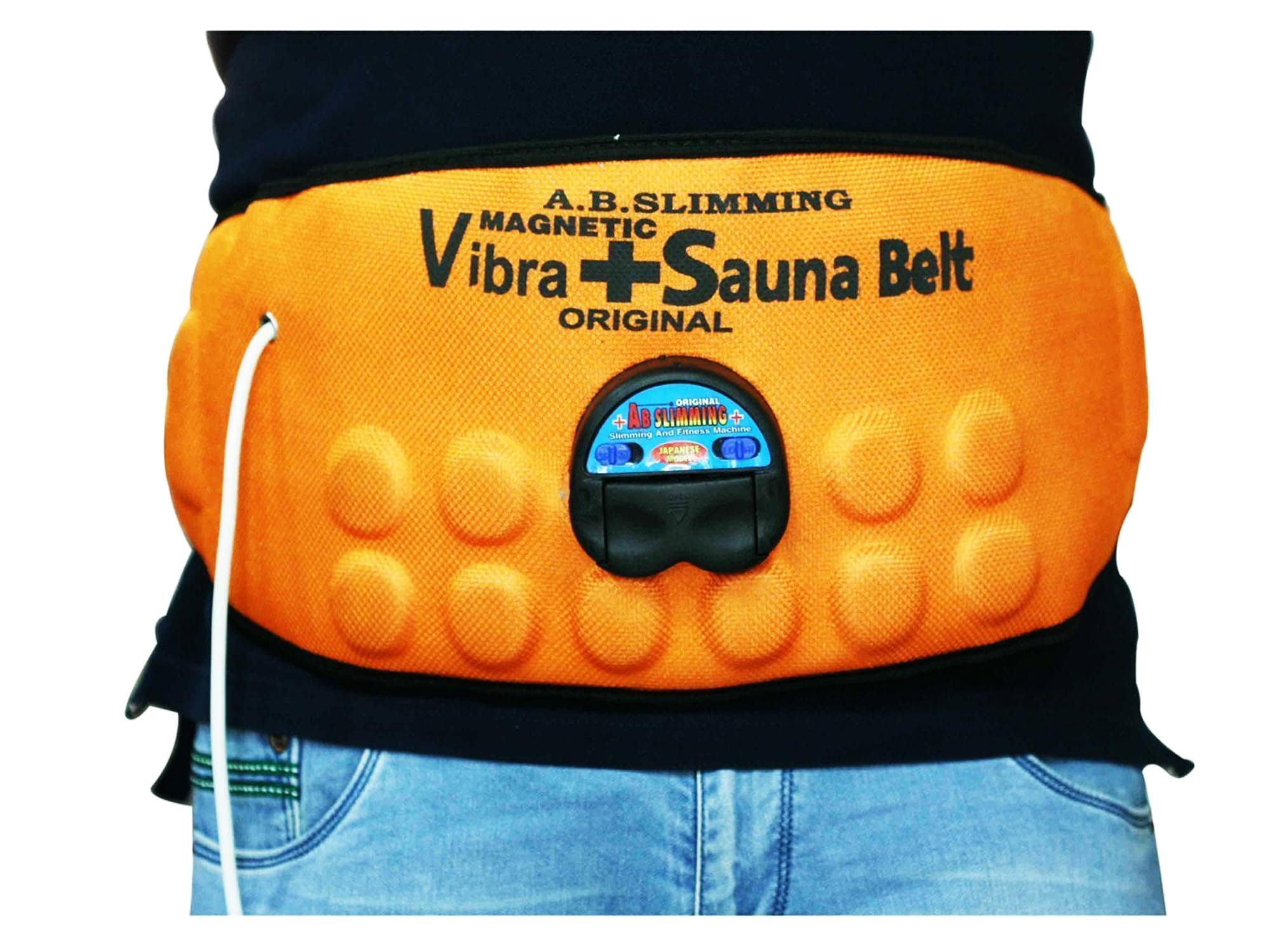 HANUMEX® Original AB Slimming 3 in 1 Magnetic Vibration Plus Sauna Slimming Belt for Making Your Stomech Slim Orange Color Vibra Sona Belt for Tummy Fat.