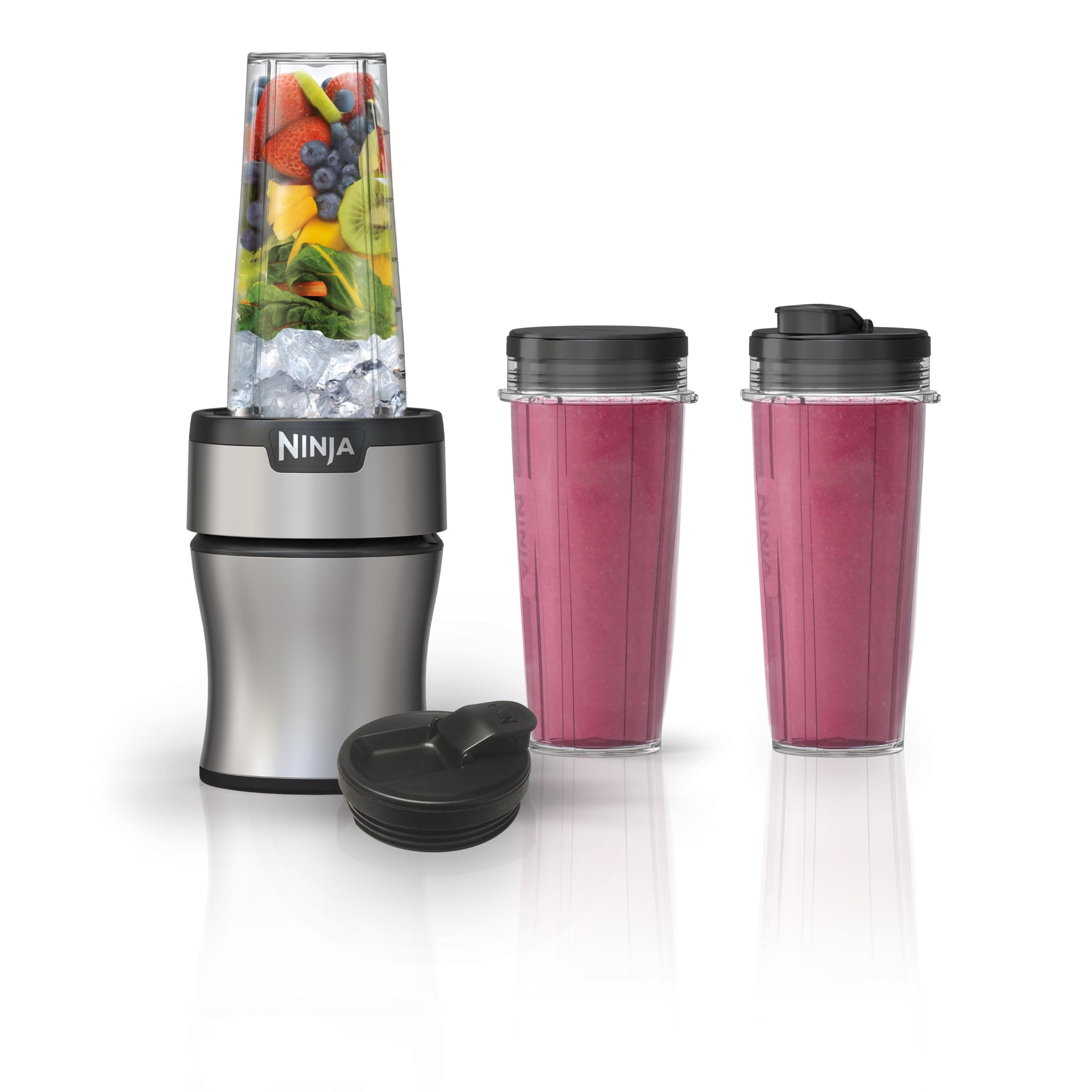 Ninja BN301 Nutri-Blender Plus Compact Personal Blender, 900-Peak-Watt Motor, Silver