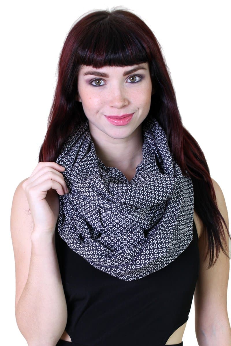 Women's New York Navy and White Classic Ditsy Print Infinity Loop Scarf