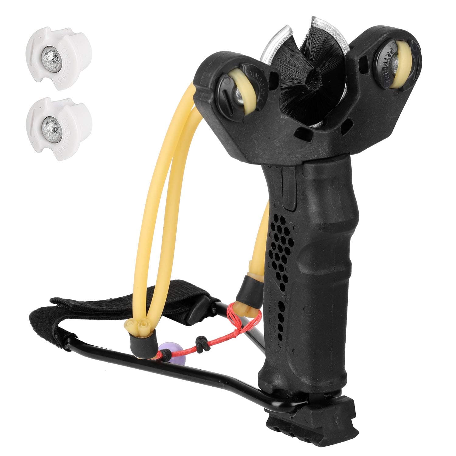 YuXing Professional Fishing/Hunting Slingshot, Folding Archery Sling-Shot Handle and Big Arch Slingbow (with Heavy Duty Launching Band) and Fishing Arrow Rest (Assembled), Arrows Not Include