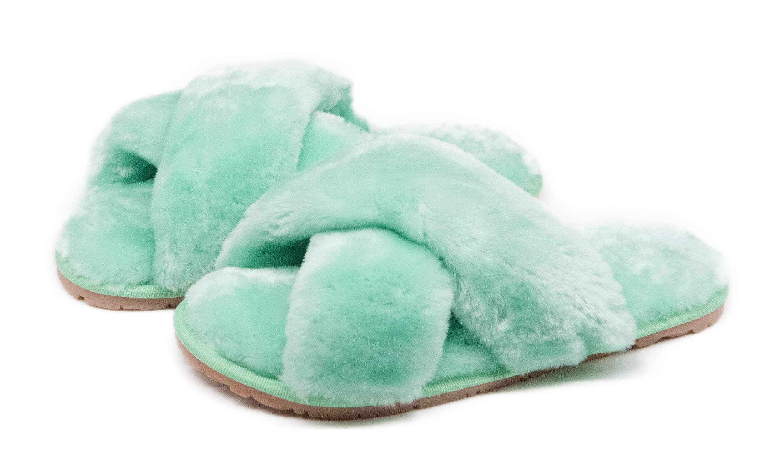 Crazy LadyWomen's Fuzzy Fluffy Furry Fur Slippers Flip Flop Open Toe Cozy House Sandals Slides Soft Flat Comfy Anti-Slip Spa Indoor Outdoor Slip on