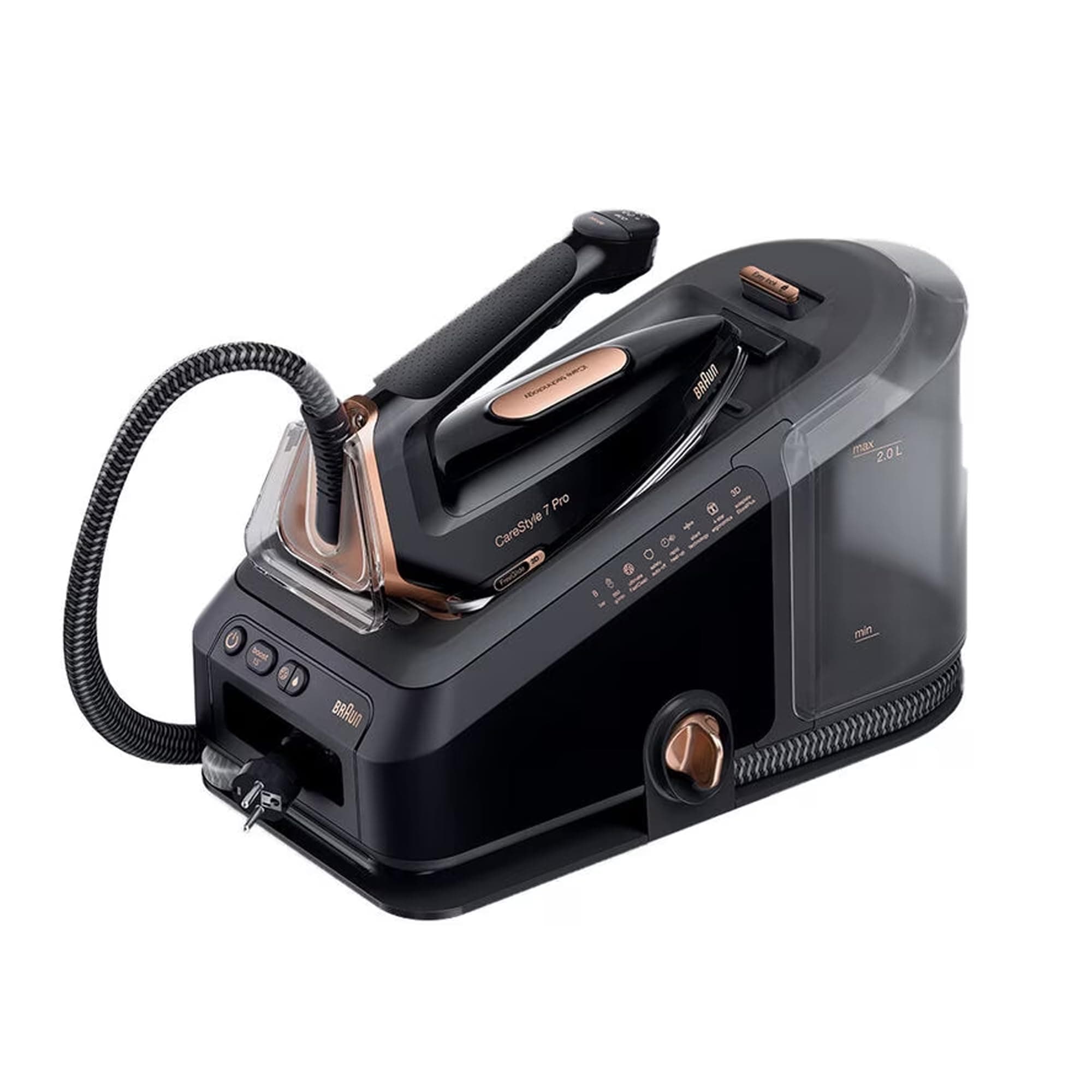 Braun CareStyle 7 Pro Steam Generator Iron with FreeGlide 3D Technology, Smart iCareMode, Ironing, Anti Drip, Detachable 2L Water Tank, Auto-Off, 2700 Watts, IS 7286 Black