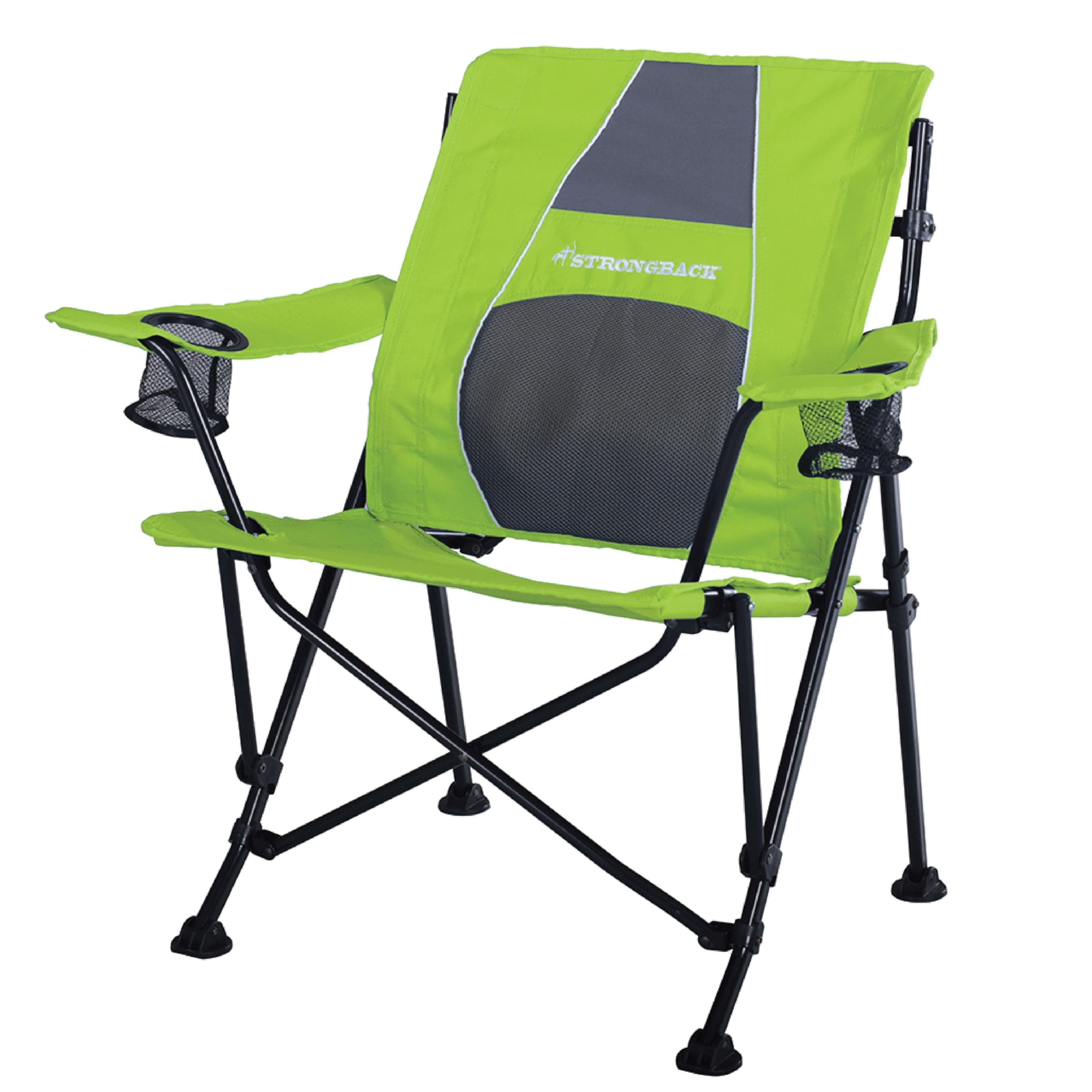 Camping Chair Guru Heavy Duty Camping Chairs with Lumbar Support - Backpack Folding Camp Chair - Lime Green