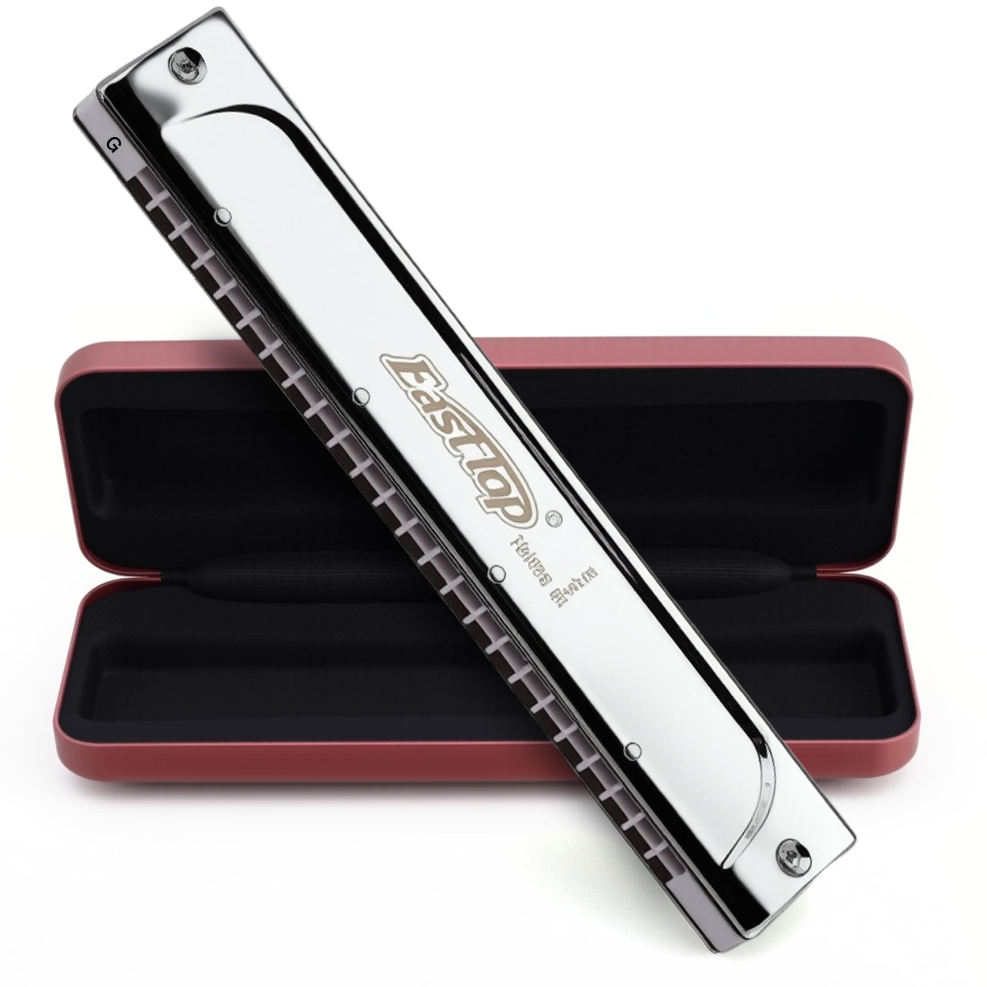 Tremolo Harmonica in G, 24 Holes Tremolo Mouth Organ, Top Grade T2406S harmonica with Case for Adults, Professionals, Beginner and Students