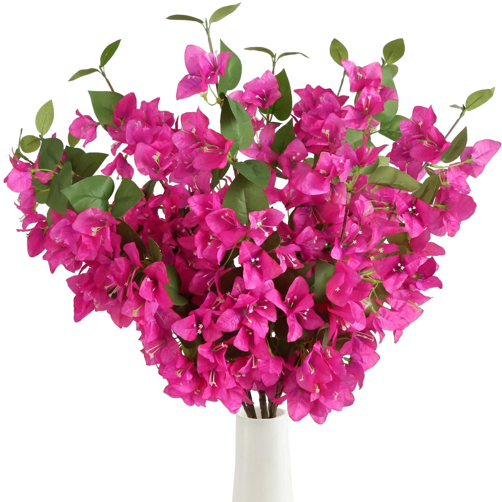 12PCS Bougainvillea Artificial Flowers 31.50" Long Stem Fake Silk Bougainvillea Branches Hot Pink Faux Hanging Flowers Vines for Wedding Centerpieces Home Garden DIY Decorations (Deep Pink)
