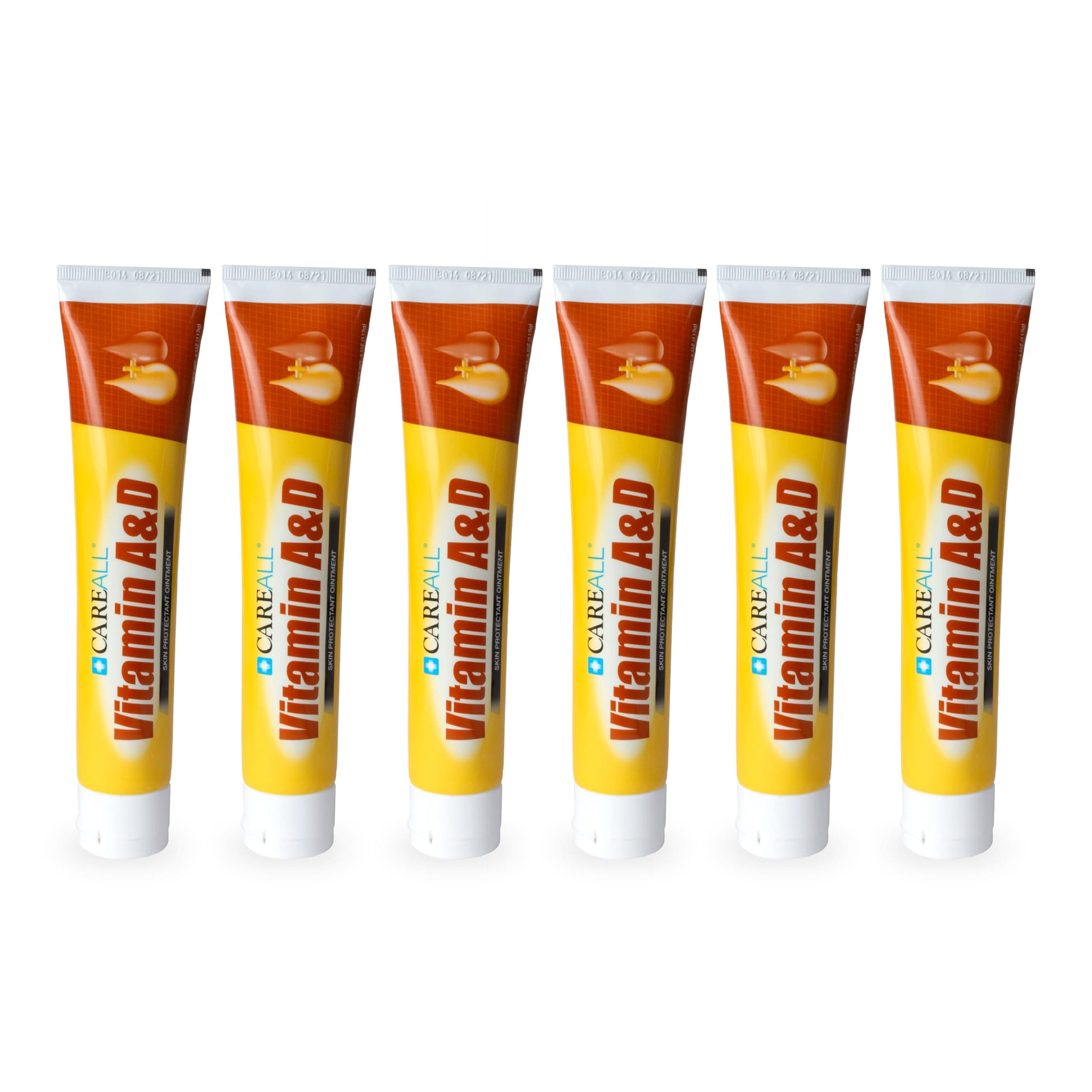 (6 Tubes) 4oz Vitamin A&D Ointment Treats and Prevents Diaper Rash, Seals out Wetness. Protects and Relieves Dry Cracked Skin, Minor Cuts, Scrapes and Burns