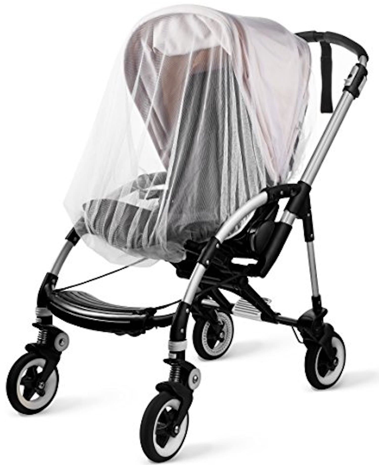 Mosquito and Bug Net for Baby Strollers, Bassinets, Cradles and Car Seats – Insect Net Safe Mesh White Buggy Cover for Pushchairs, Prams, and Carrycots