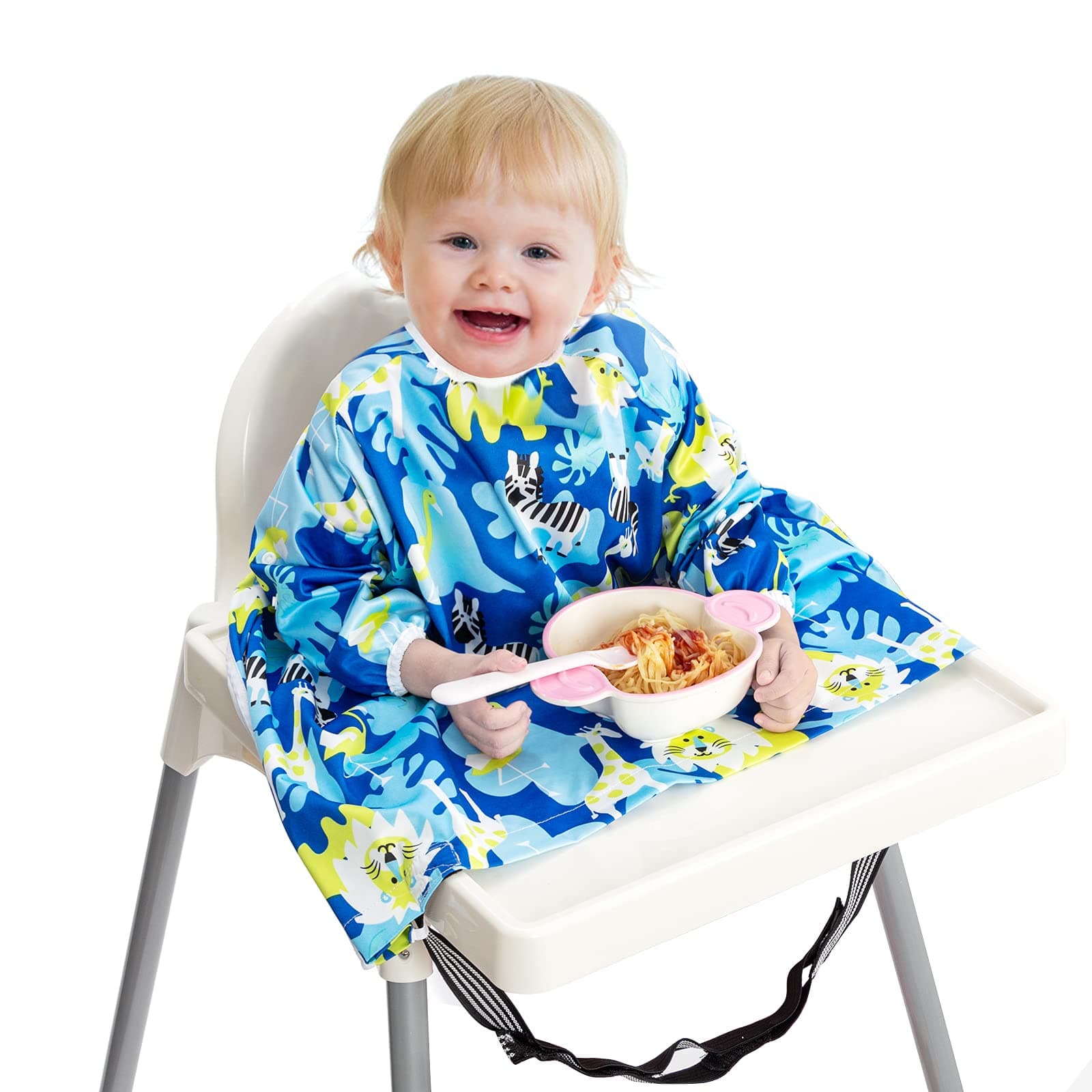 Veronica Baby Weaning Bib Feeding Highchair Cover Bibs Baby Led Weaning Ideal for BLW Toddler Baby-Led Weaning Extra Long