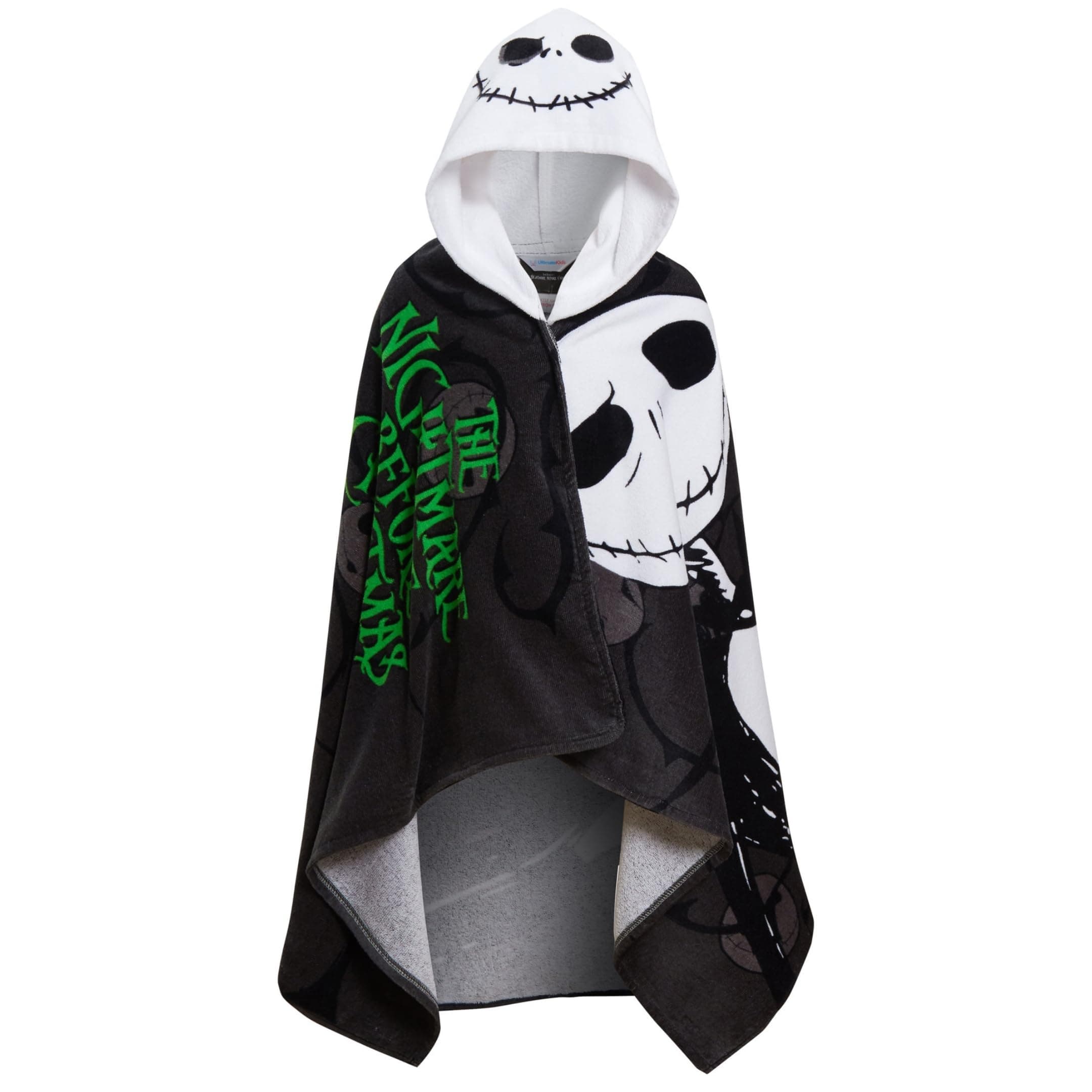 Disney The Nightmare Before Christmas Hooded Towel Jack Skellington Poncho 100% Cotton Beach Towel Dress Up Bath Towel Swimming Wrap