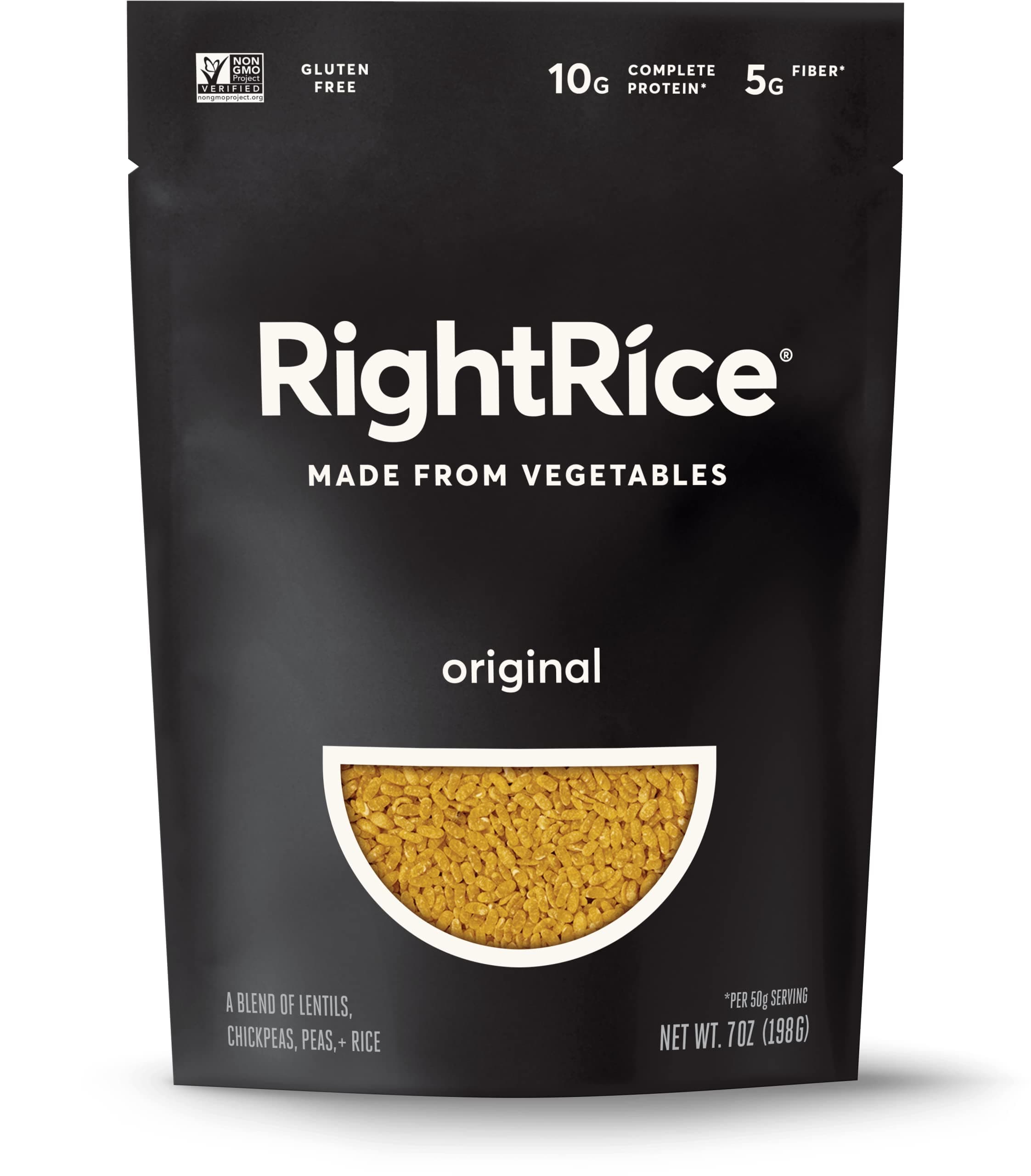 RightRice - Original (7oz. Pack of 1) - Made from Vegetables - High Protein, Vegan, non GMO, Gluten Free
