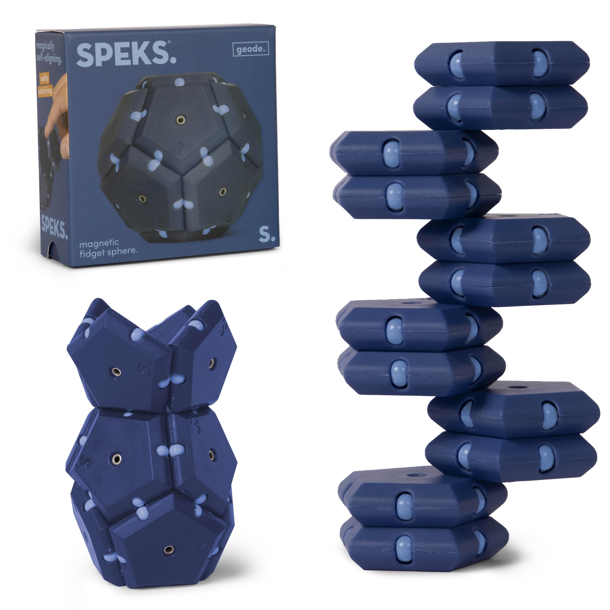 Speks Geode Magnetic Fidget Toy | Sensory Desk Toy for Adults & Teens 14+ | Stress Relief Gift | Sphere, Space Cadet