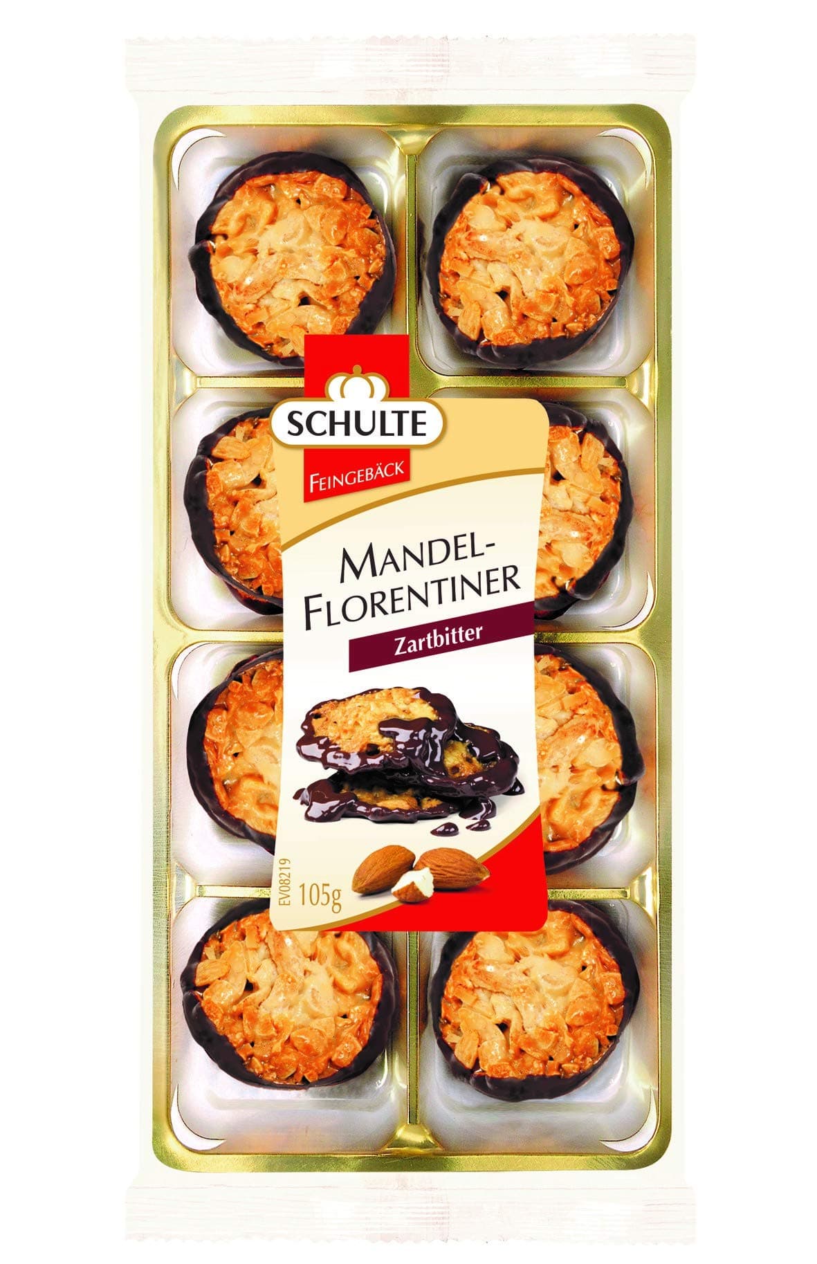Schulte - Almond-Florentine Bittersweet (Mandel-Florentiner Zartbitter) | Total Weight 105 Grams
