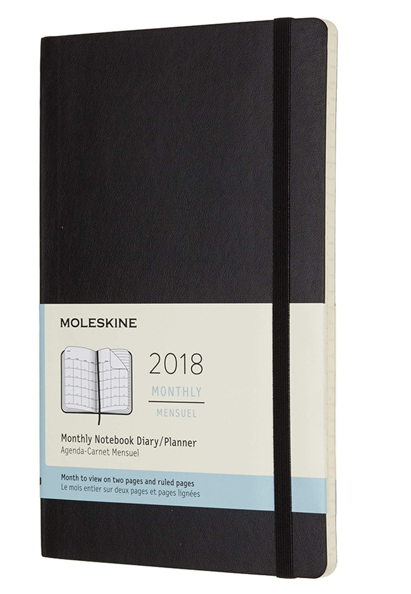Moleskine Classic 12 Month 2018 Monthly Planner, Soft Cover, Large (5" x 8.25") Black