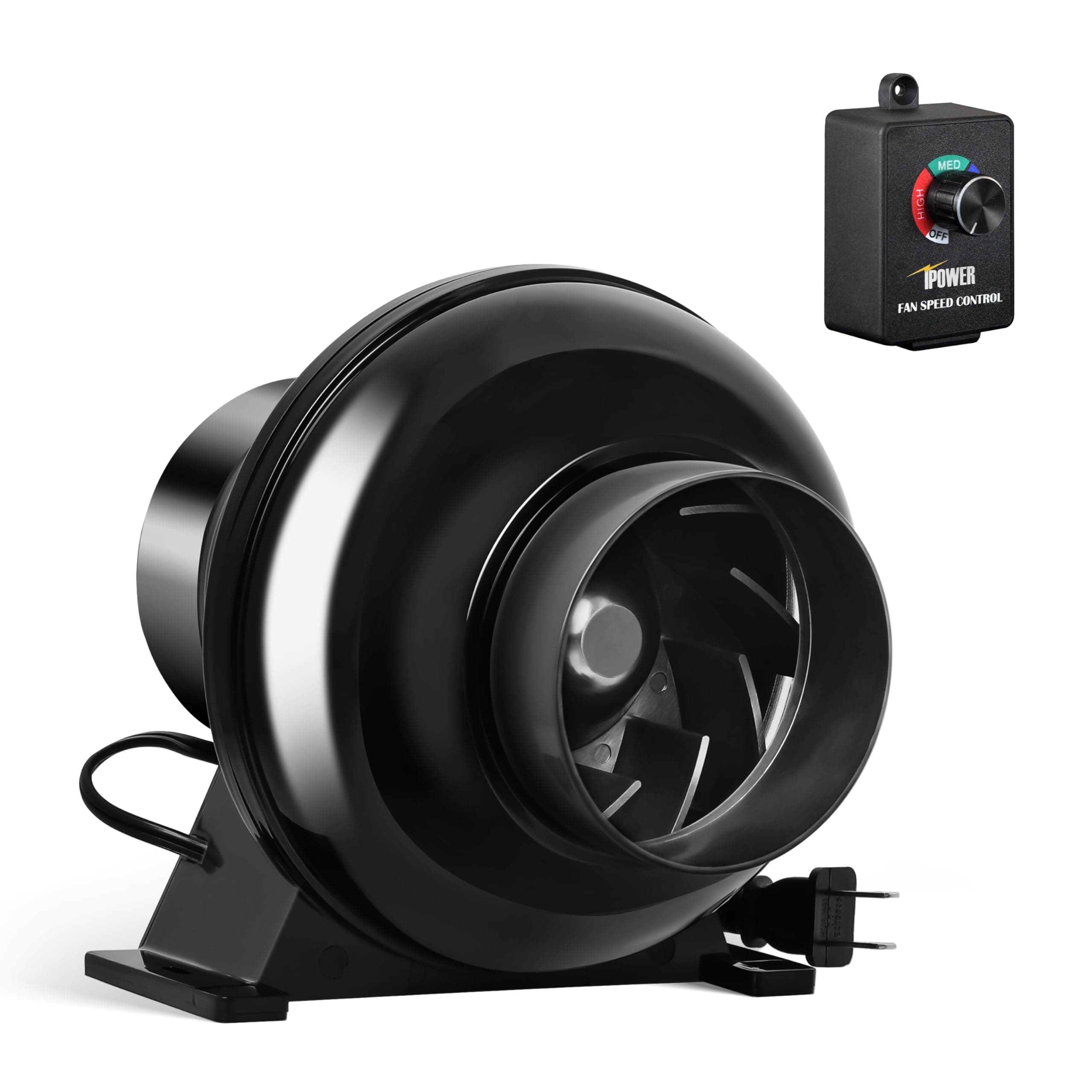 iPower 4 Inch 230 CFM Inline Duct Ventilation Fan with Speed Controller, Quiet Vent Blower for Hydroponics Grow Tent, Greenhouse Air Circulation, Upgrade