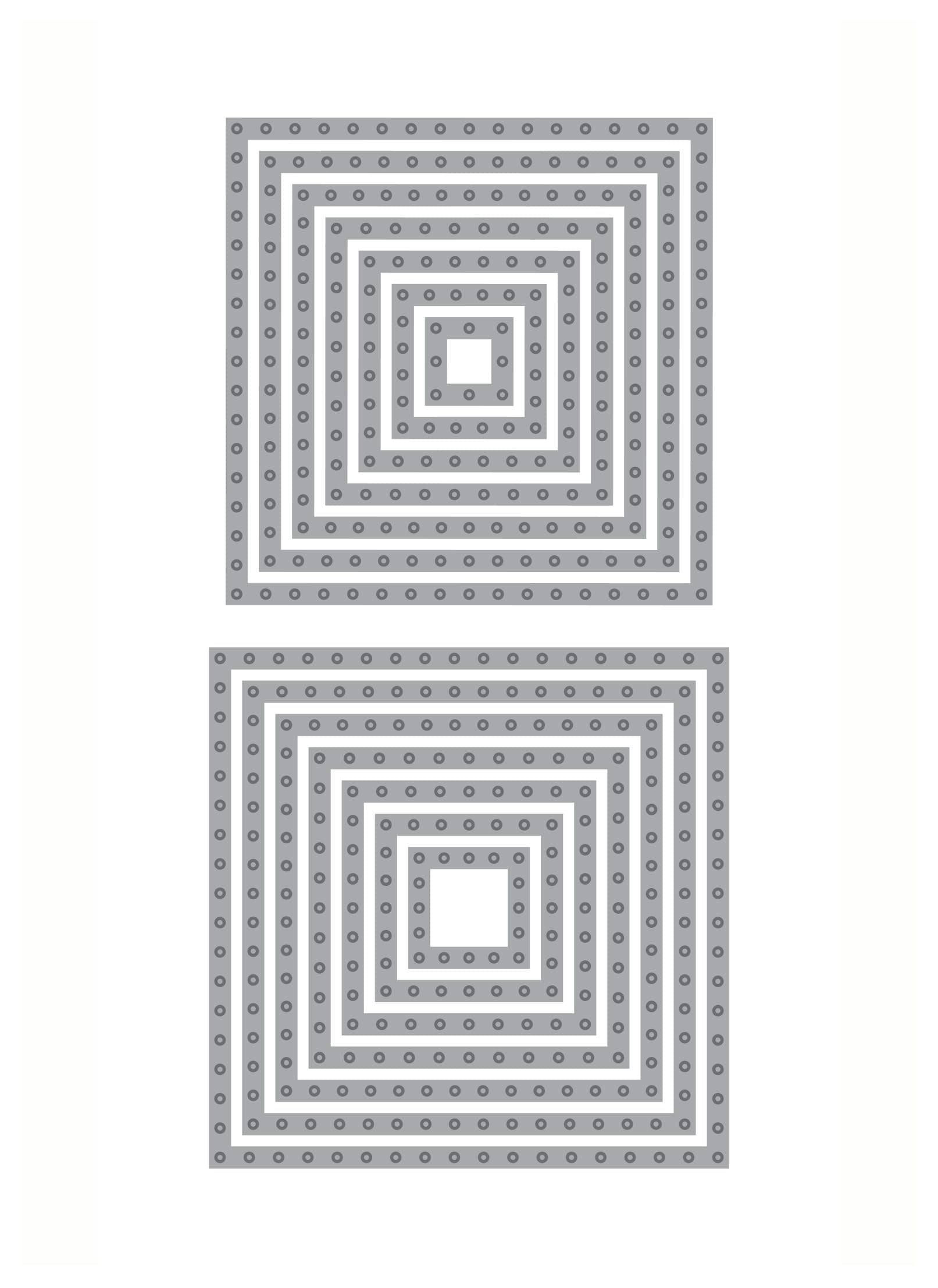 Squares Die Cut for Stitching, Essentials by Ellen, Layering Stackable Nesting Panels Matting Embroidery Needlework Sewing. DIY die cuts for Card Making and Scrapbooking