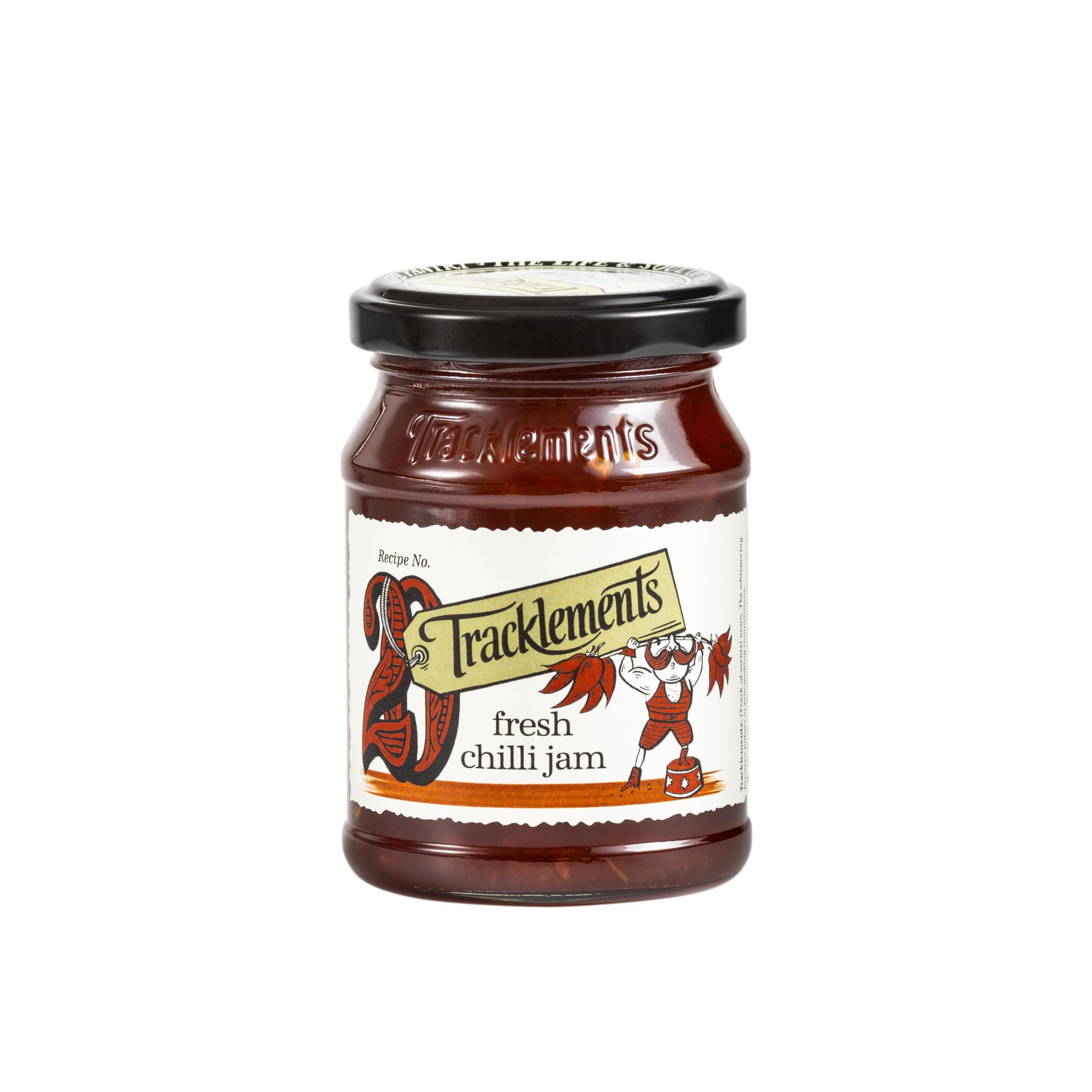 Tracklements, Fresh Chilli Jam, Sticky, Sweet, Spicy Flavours, Ideal Condiment for Creamy Cheeses and Houmous or Pair with Meats, Fish or Vegetables, Gluten, Vegetarian and Vegan Friendly, 210g Jar